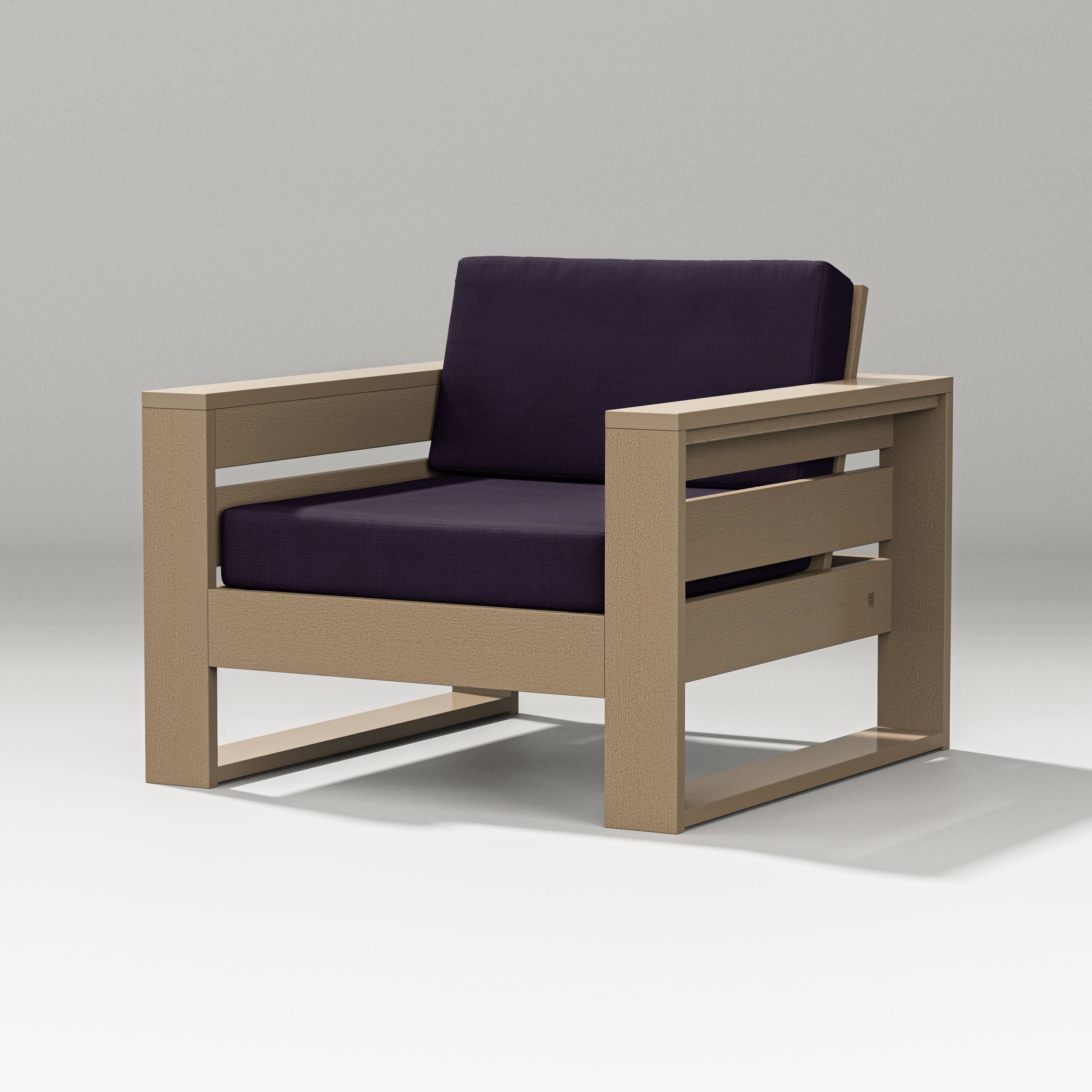 PW Designer Series Latitude Lounge Chair in Vintage Sahara / Navy Linen