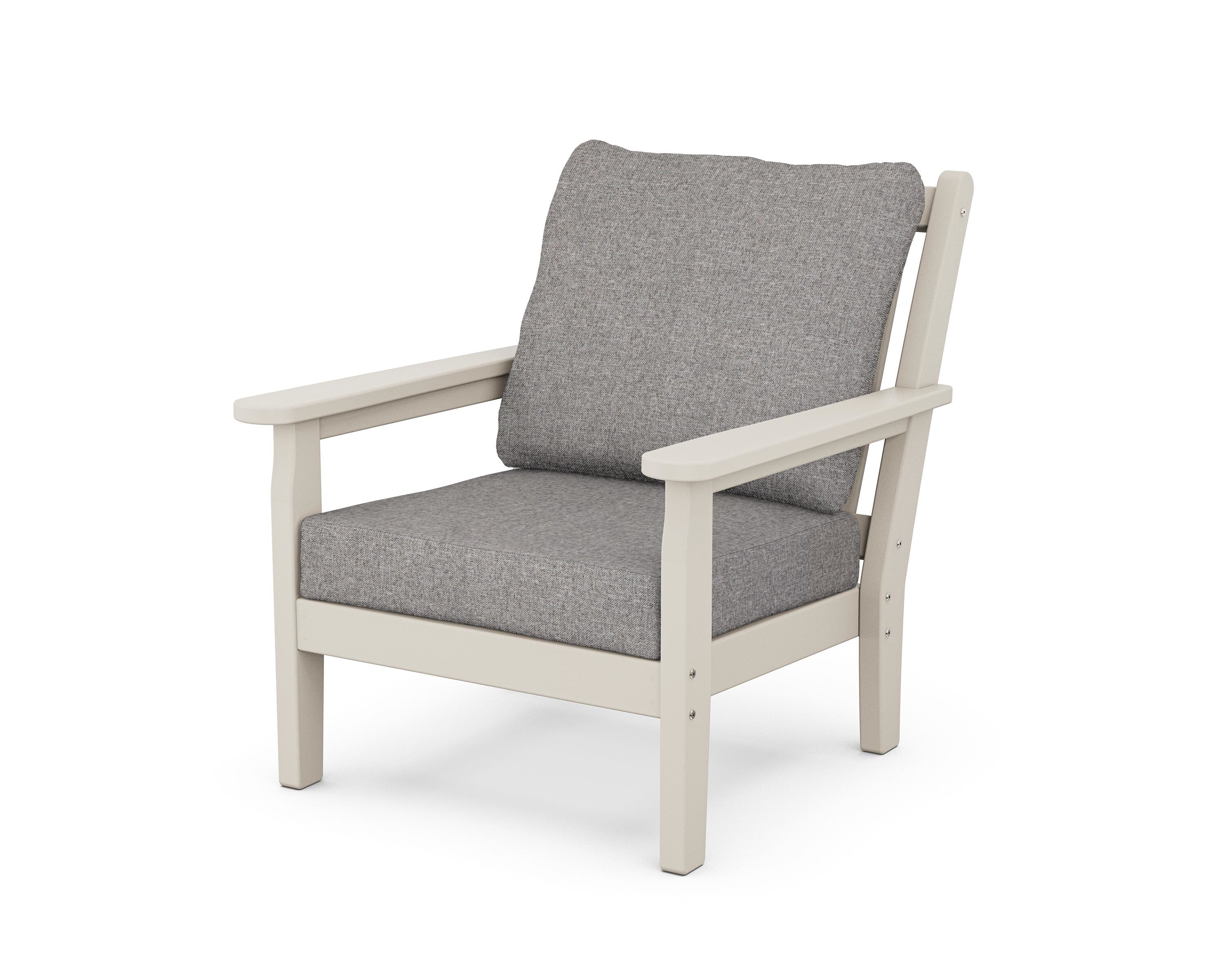 POLYWOOD® Chippendale Deep Seating Chair in Sand / Grey Mist