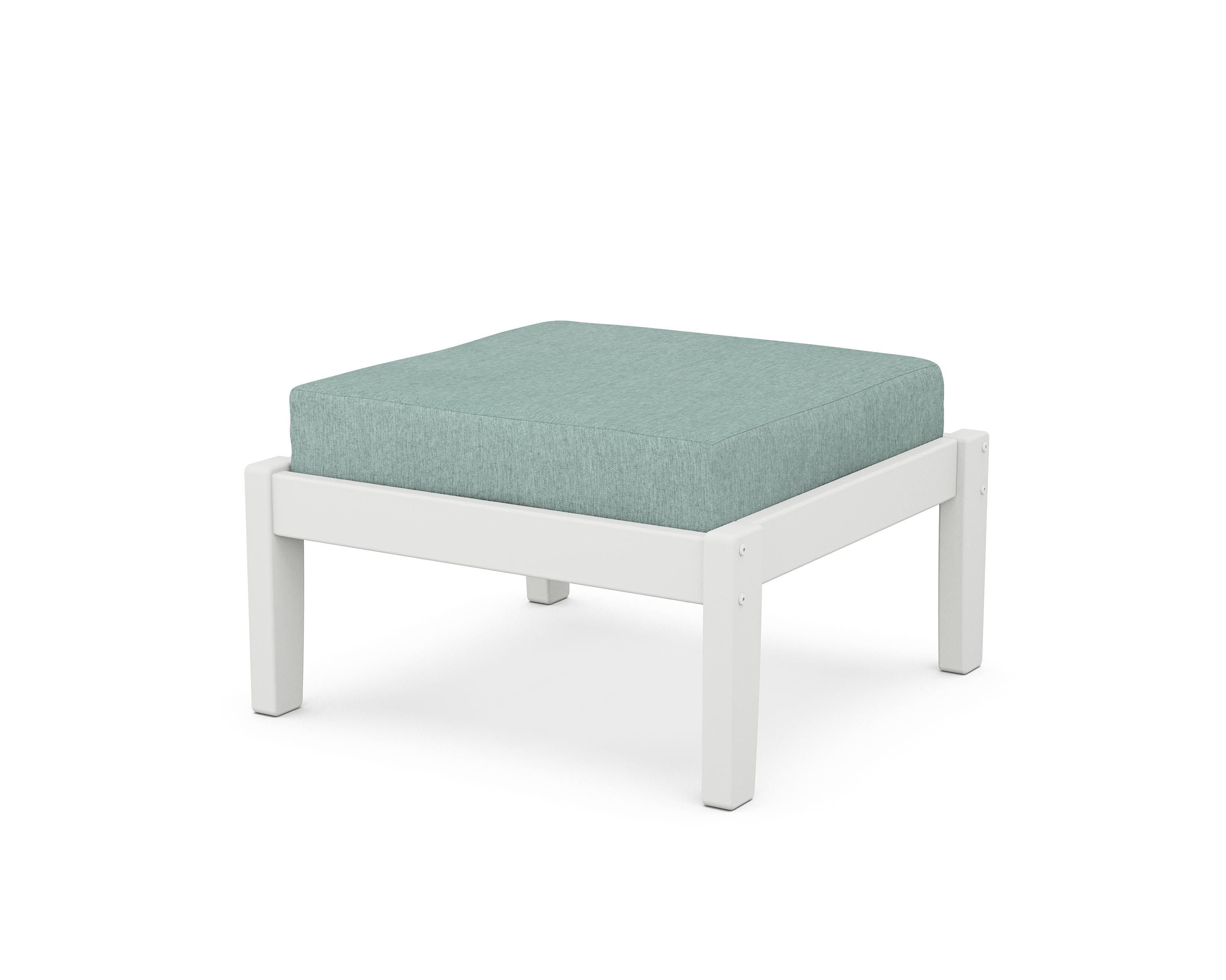Unbranded Deep Seating Ottoman in White / Glacier Spa