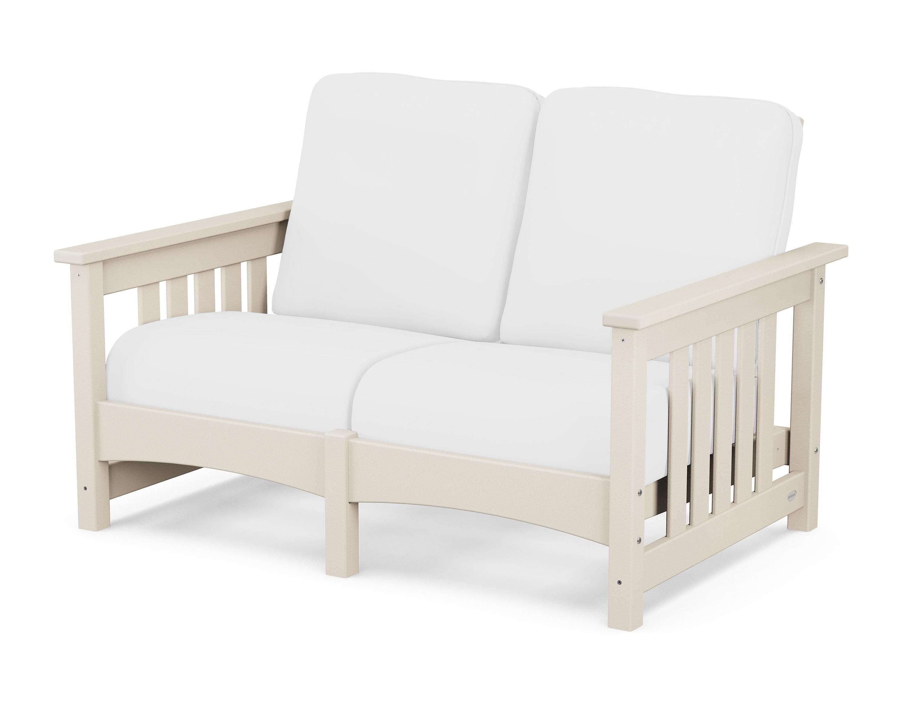 POLYWOOD® Club Mission Loveseat in Sand / Natural