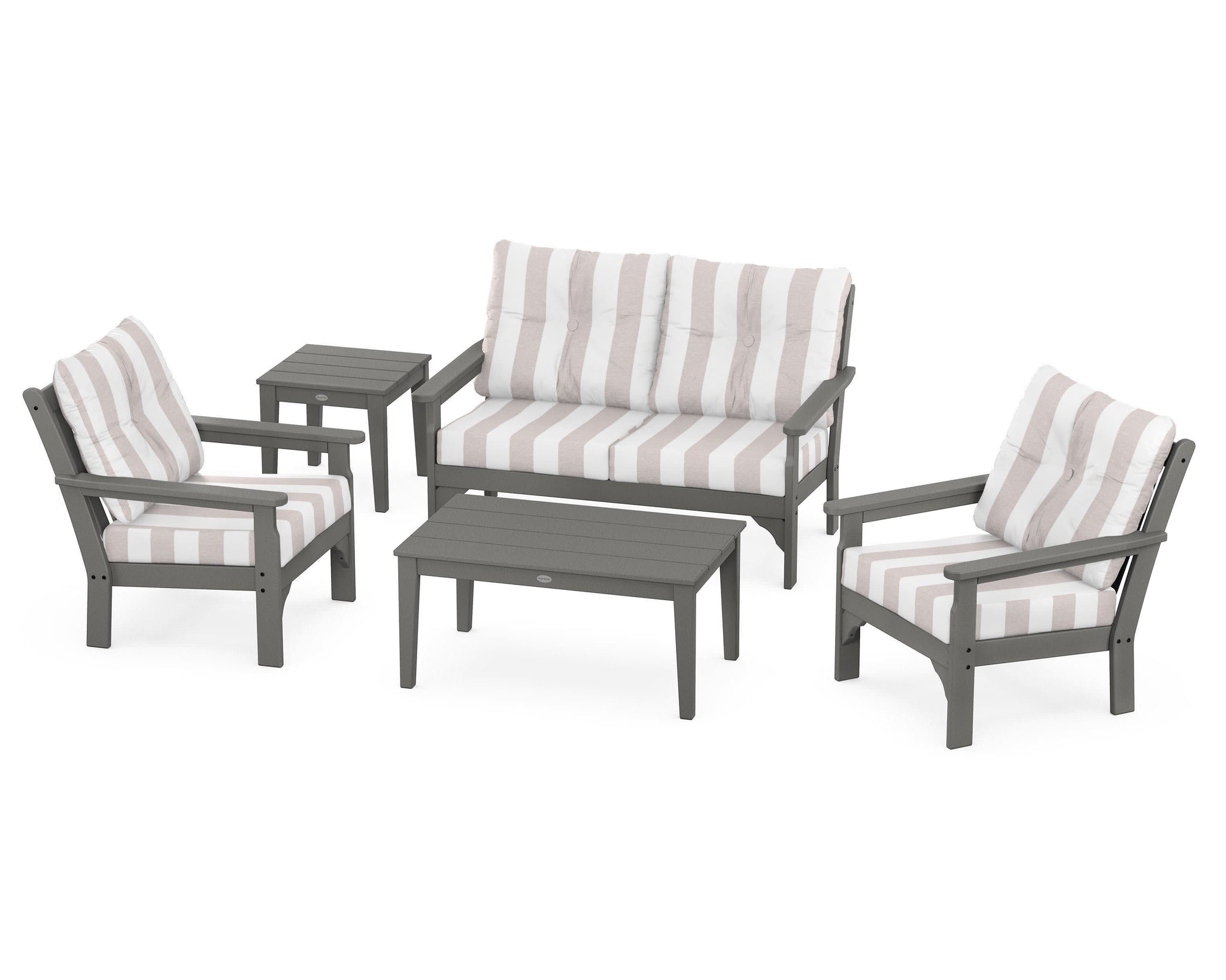 Vineyard 5 Piece Deep Seating Set - Slate Grey