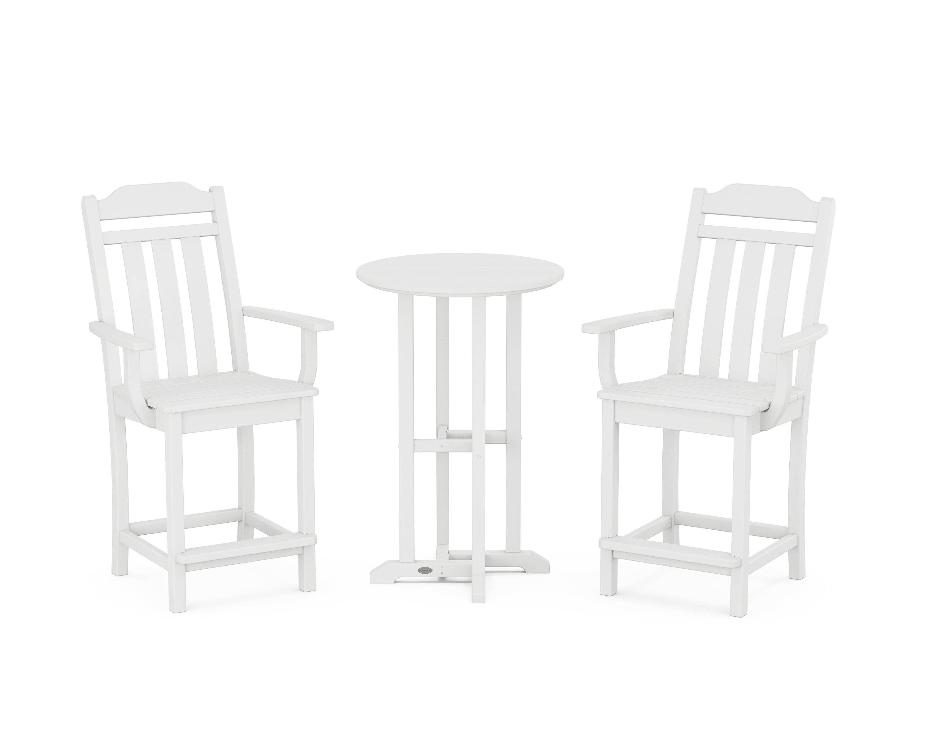 Country Living Cottage 3-Piece Farmhouse Bistro Counter Set in White
