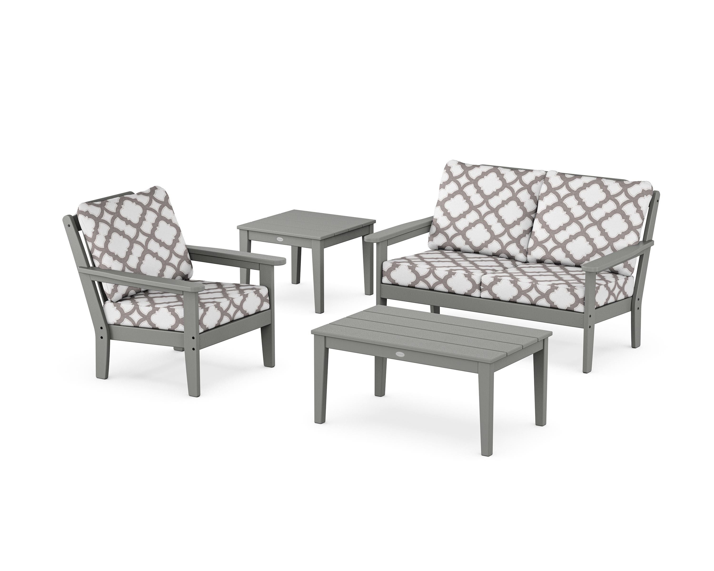 Country Living Wovendale 4-Piece Deep Seating Set in Slate Grey / Trellis Grey Mist