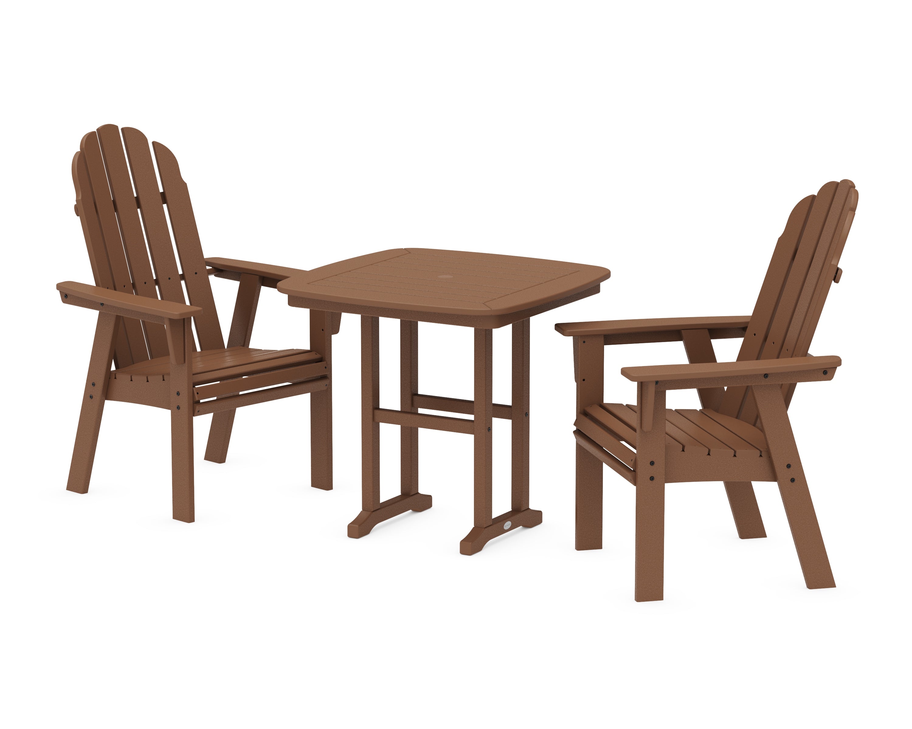 POLYWOOD® Vineyard Adirondack 3-Piece Dining Set in Teak