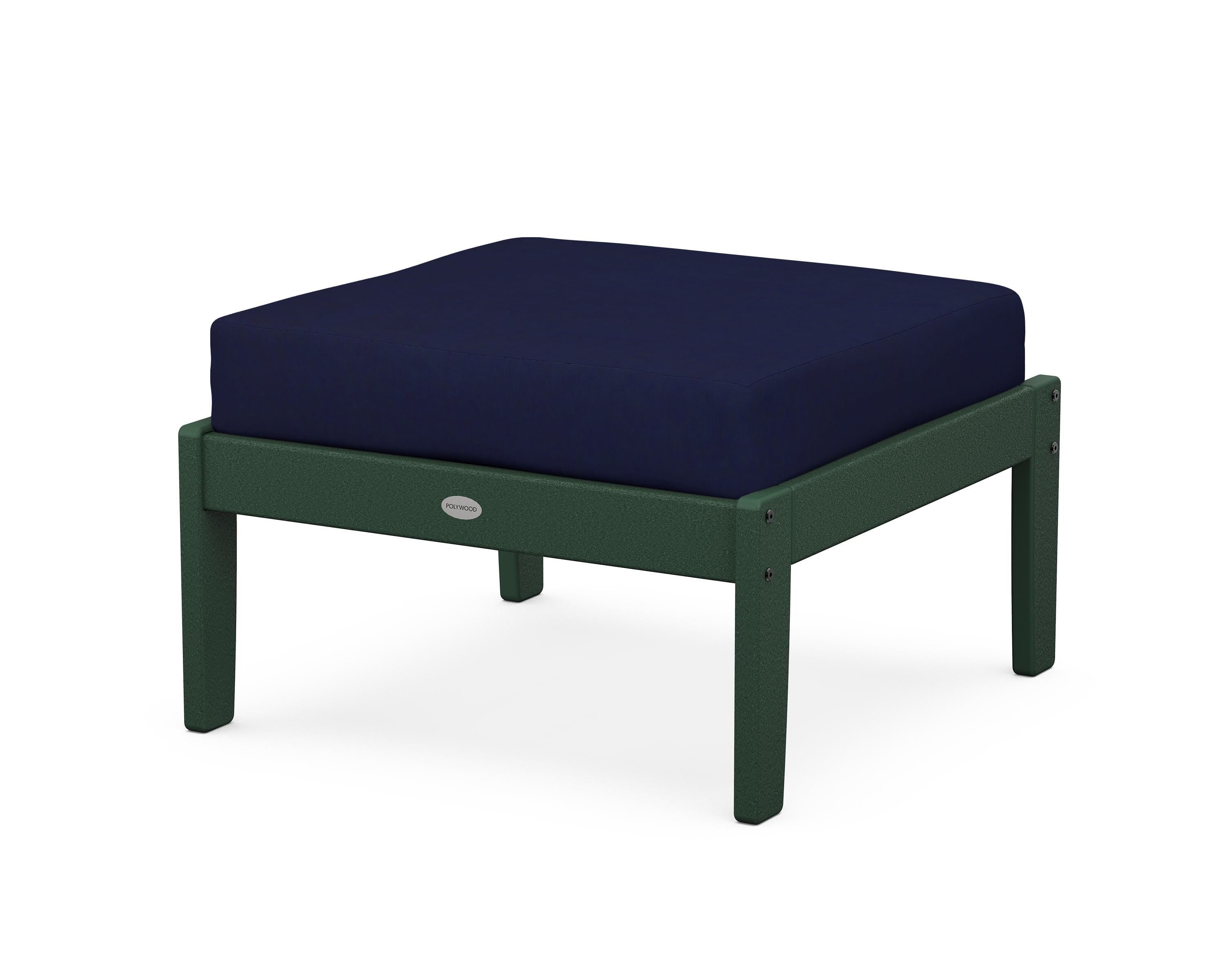 POLYWOOD® Braxton Deep Seating Ottoman in Green / Navy