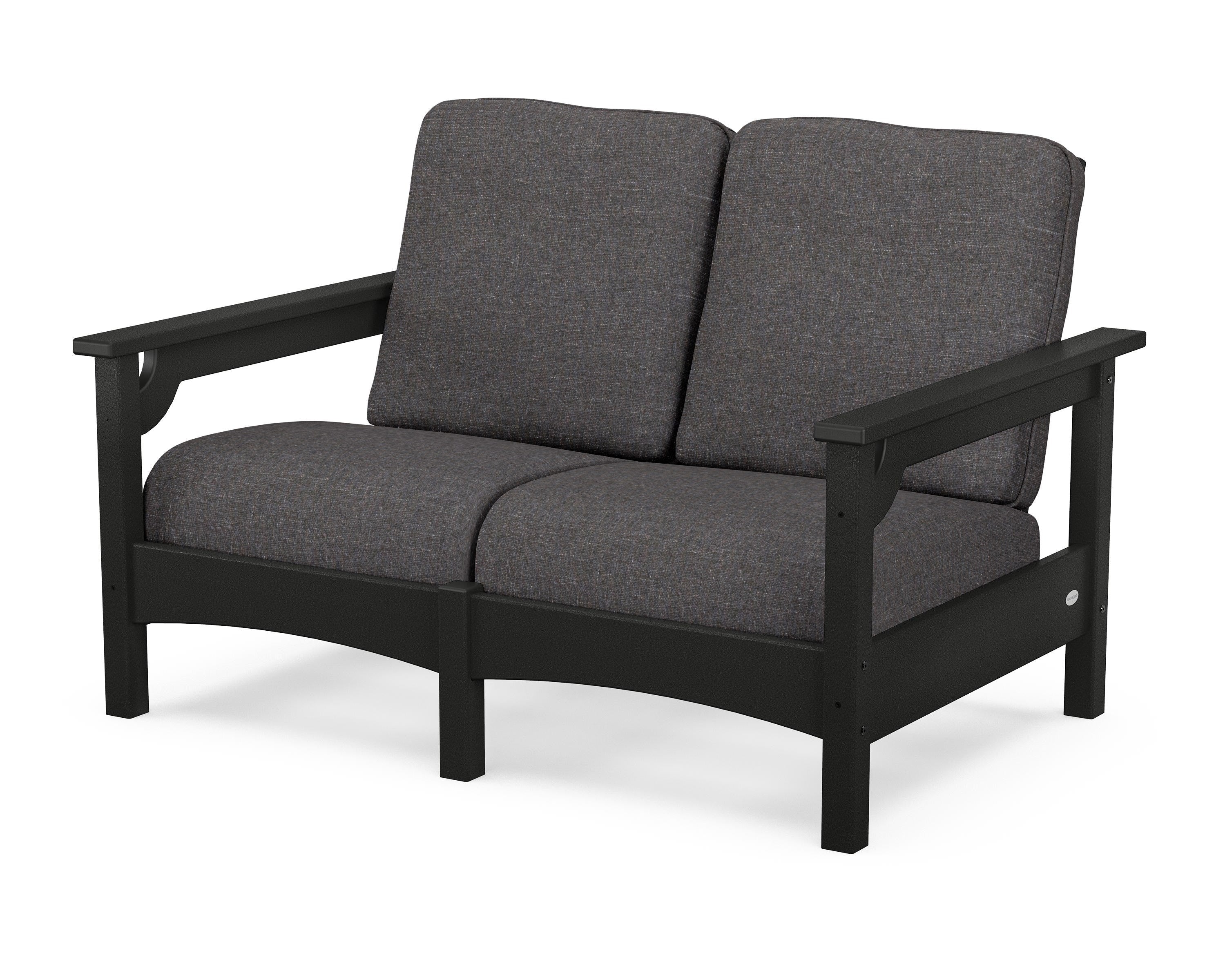 POLYWOOD® Club Loveseat in Black / Ash Charcoal
