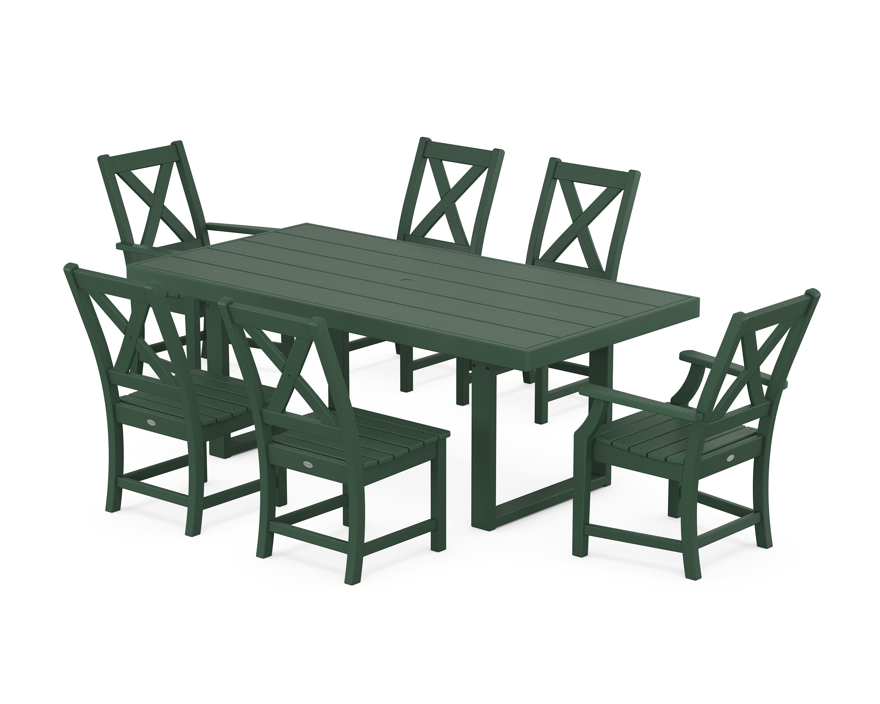 POLYWOOD® Braxton 7-Piece Dining Set in Green