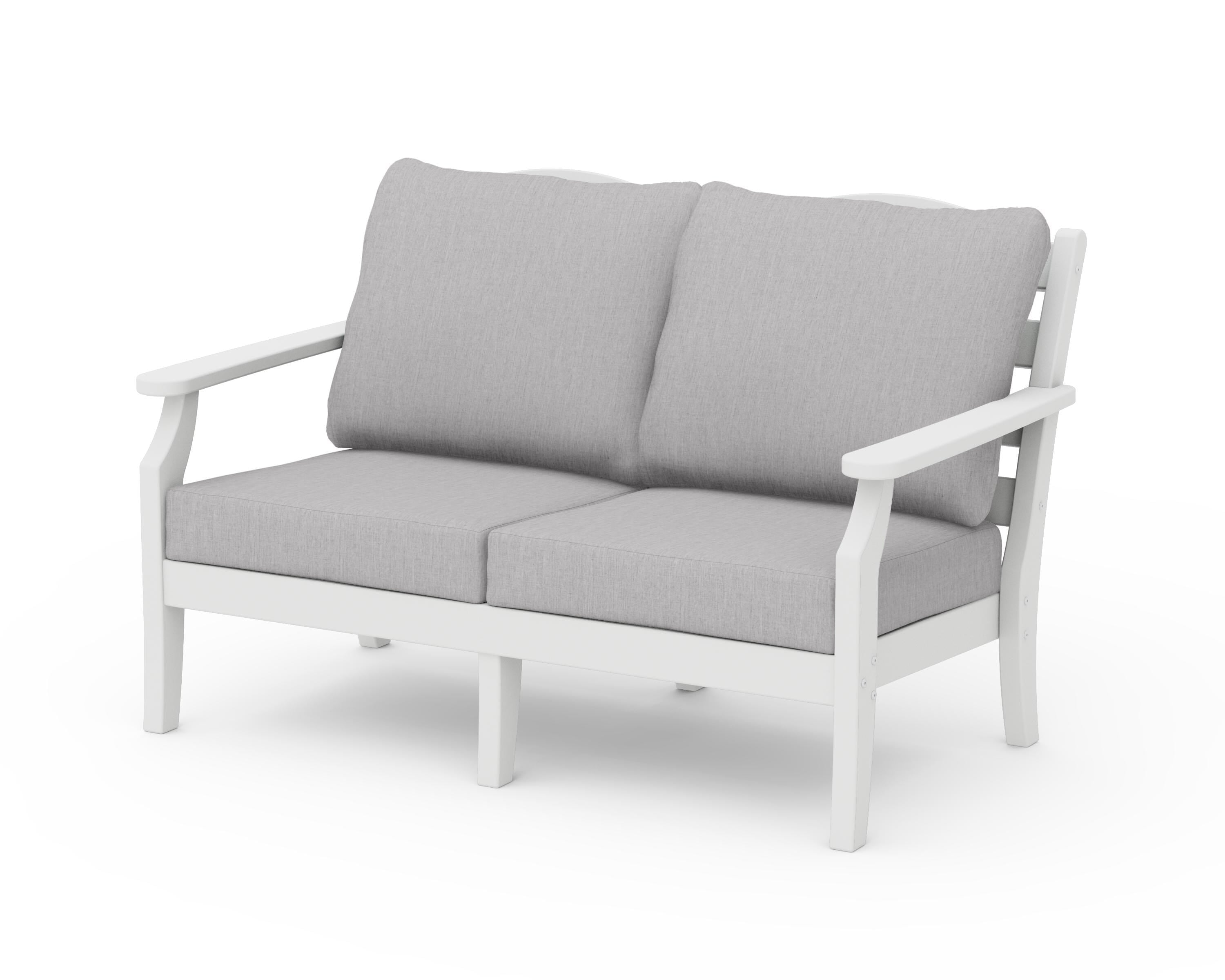 Draper James™ by POLYWOOD® Savannah Deep Seating Loveseat in White / Granite