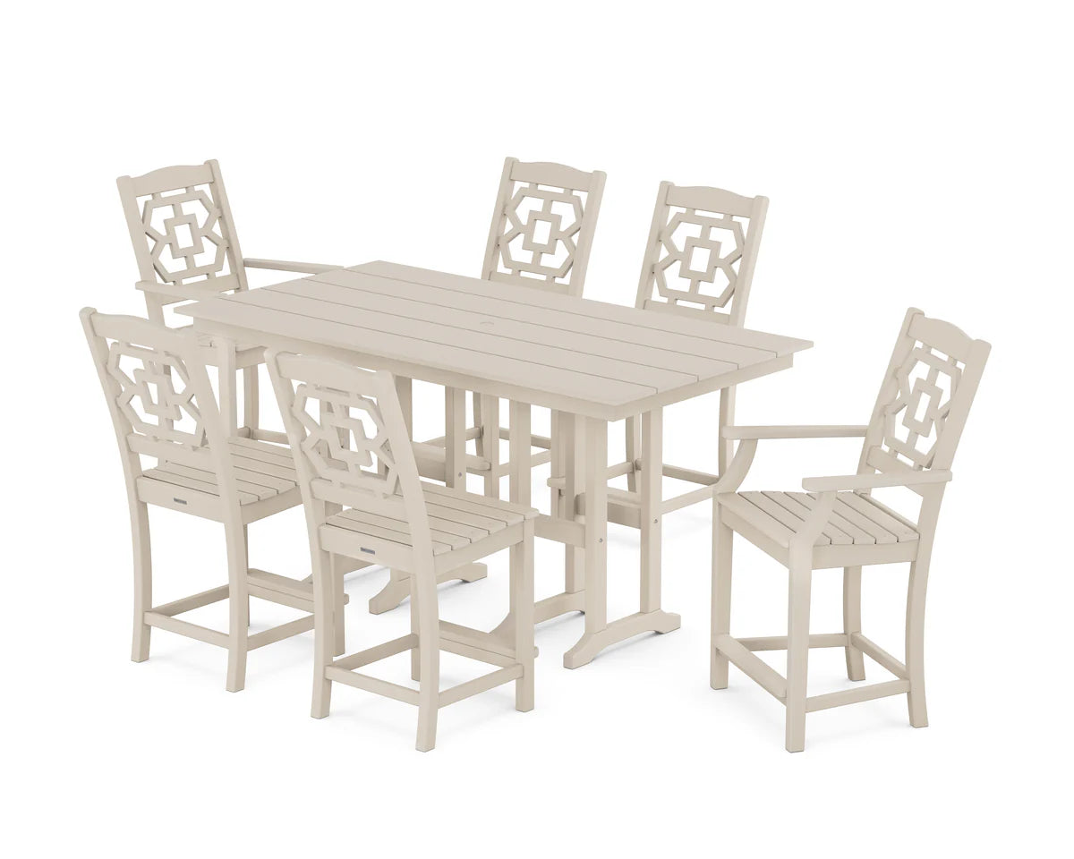 Chinoiserie 7-Piece Farmhouse Counter Set