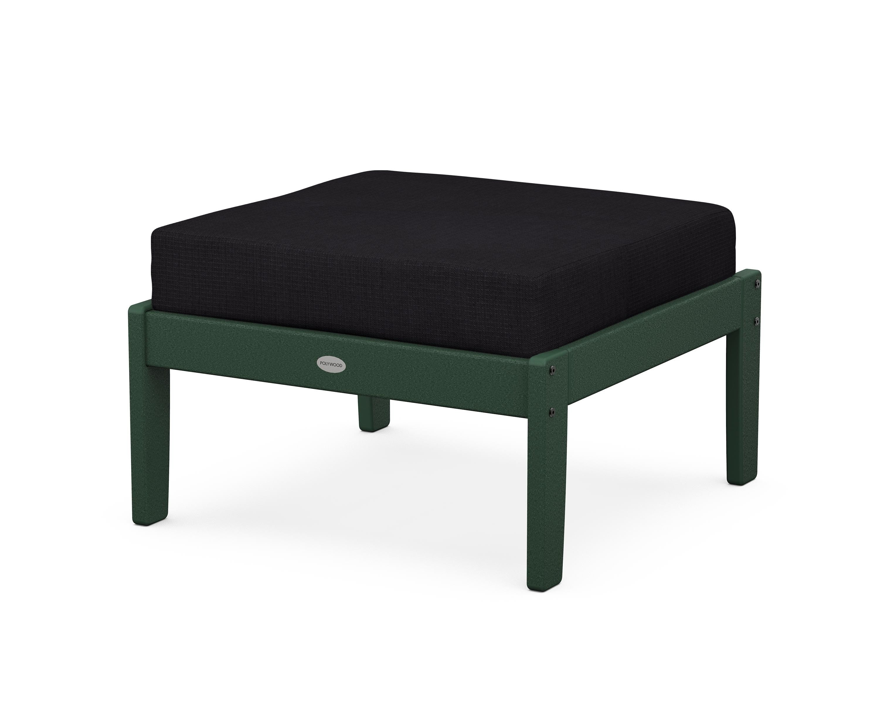 POLYWOOD® Braxton Deep Seating Ottoman in Green / Midnight Linen