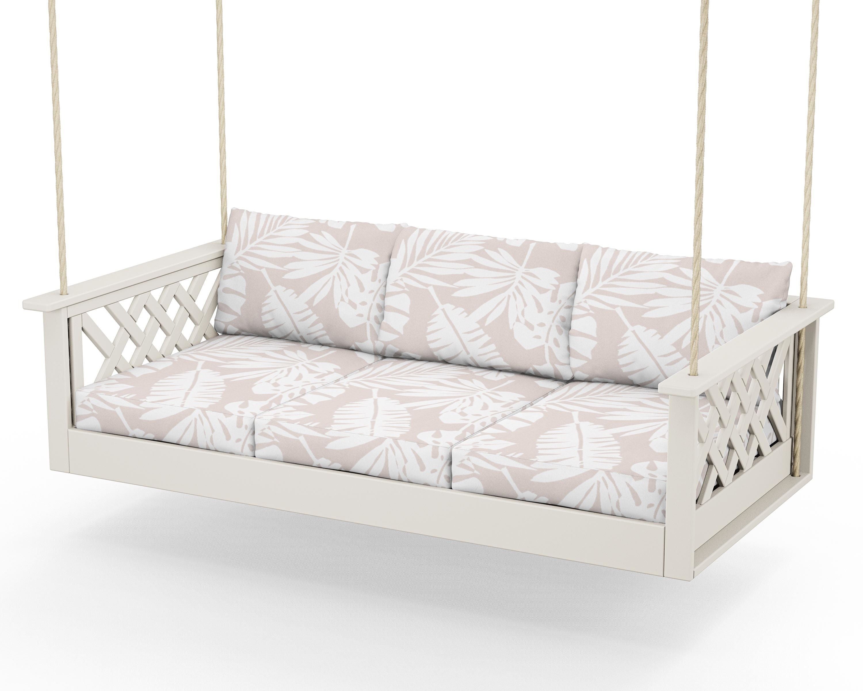 Country Living Wovendale Daybed Swing in Sand / Leaf Dune Burlap