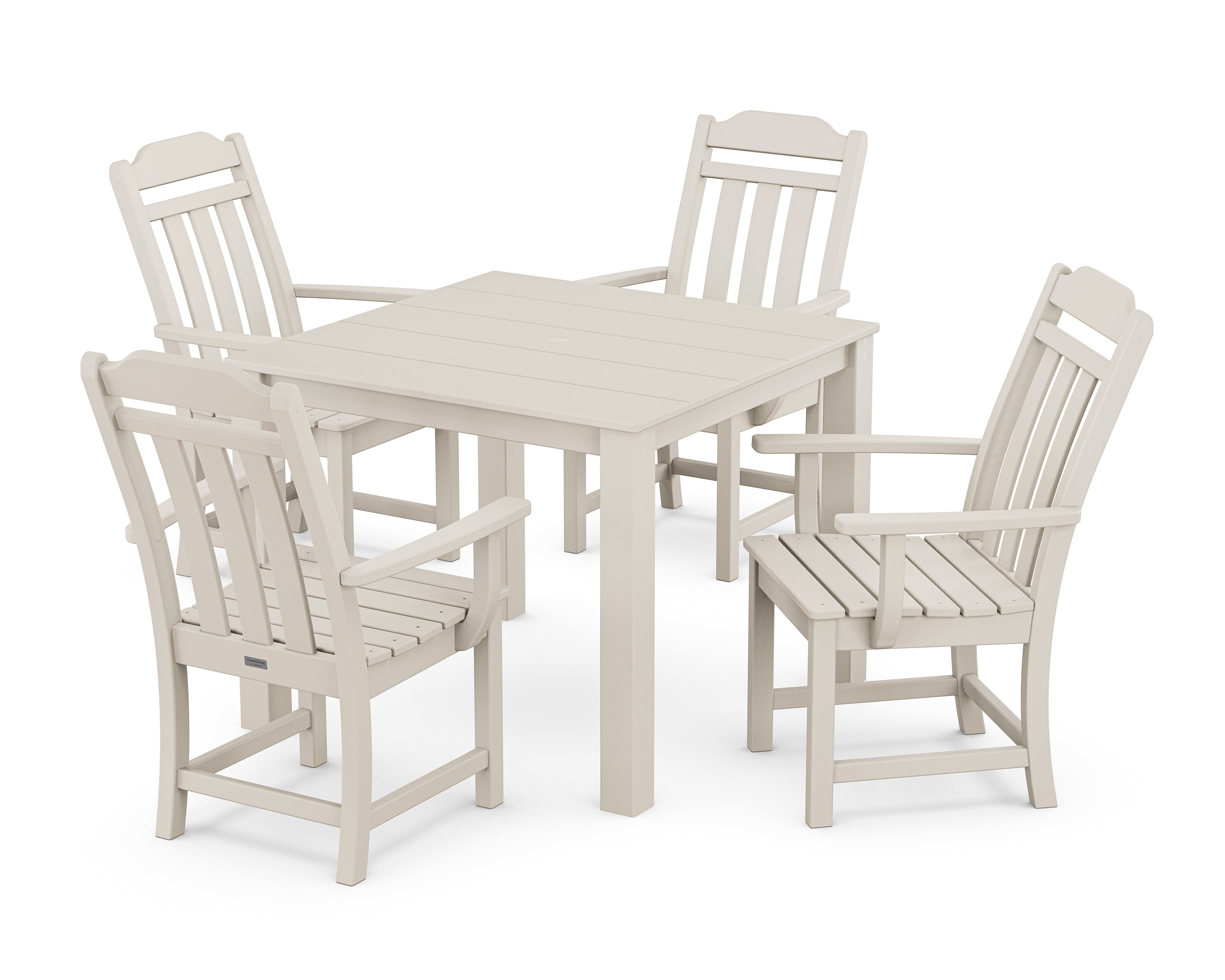 Country Living Cottage 5-Piece Parsons Dining Set in Sand