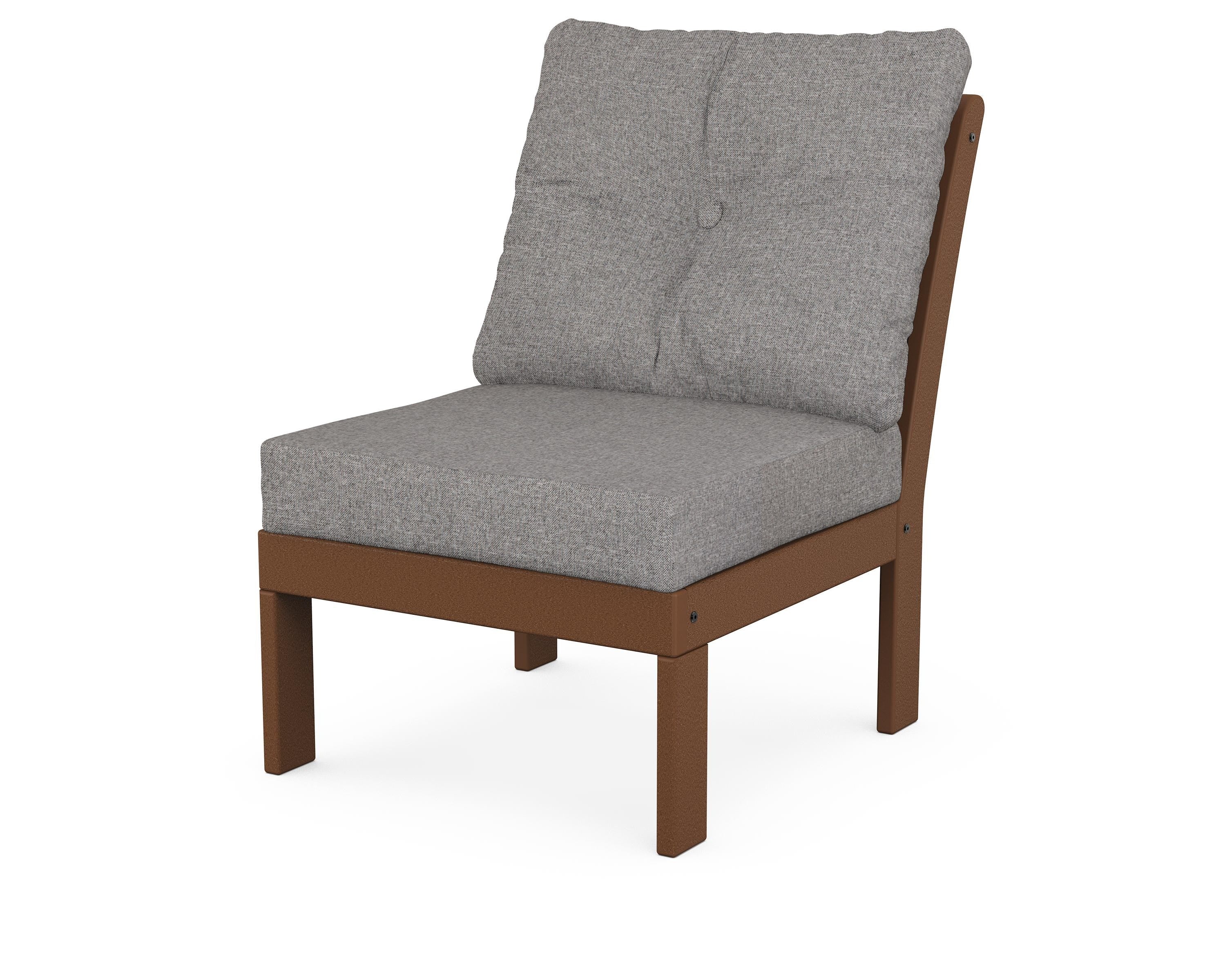 POLYWOOD® Vineyard Modular Armless Chair in Teak / Grey Mist