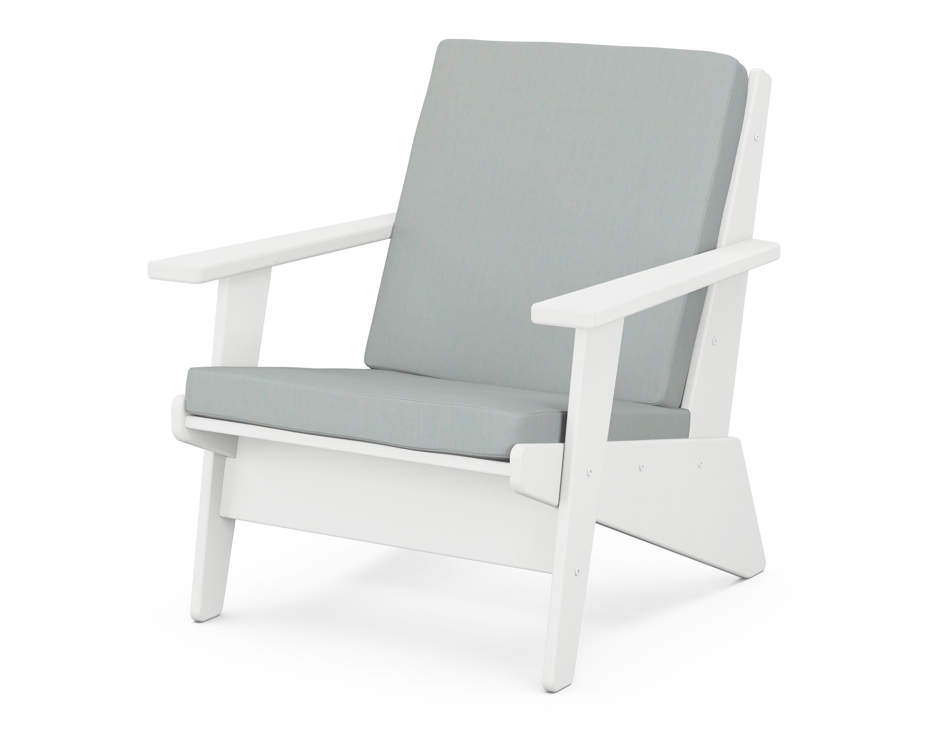 POLYWOOD® Riviera Modern Lounge Chair in White / Spa
