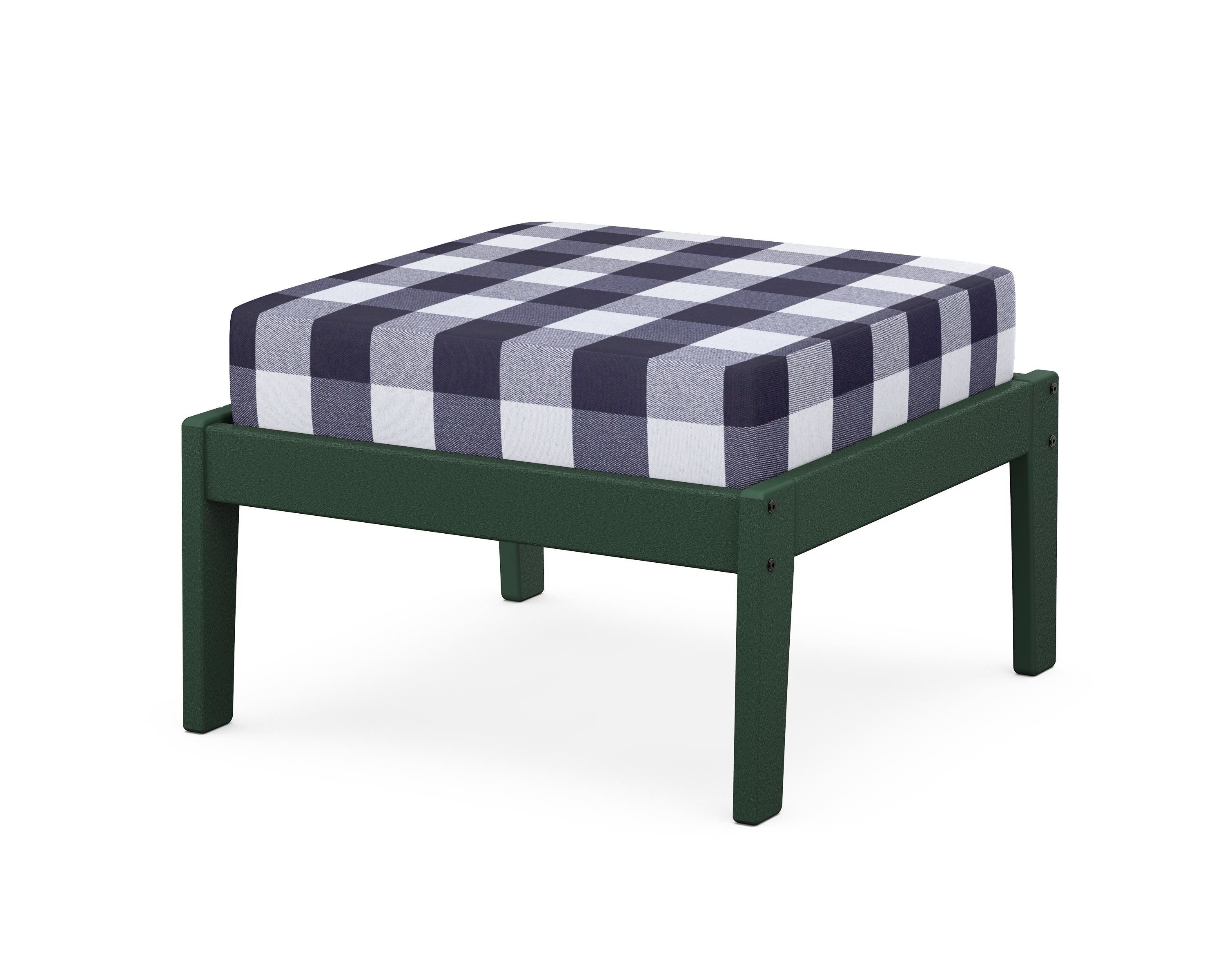 Unbranded Deep Seating Ottoman in Green / Buffalo Plaid Navy