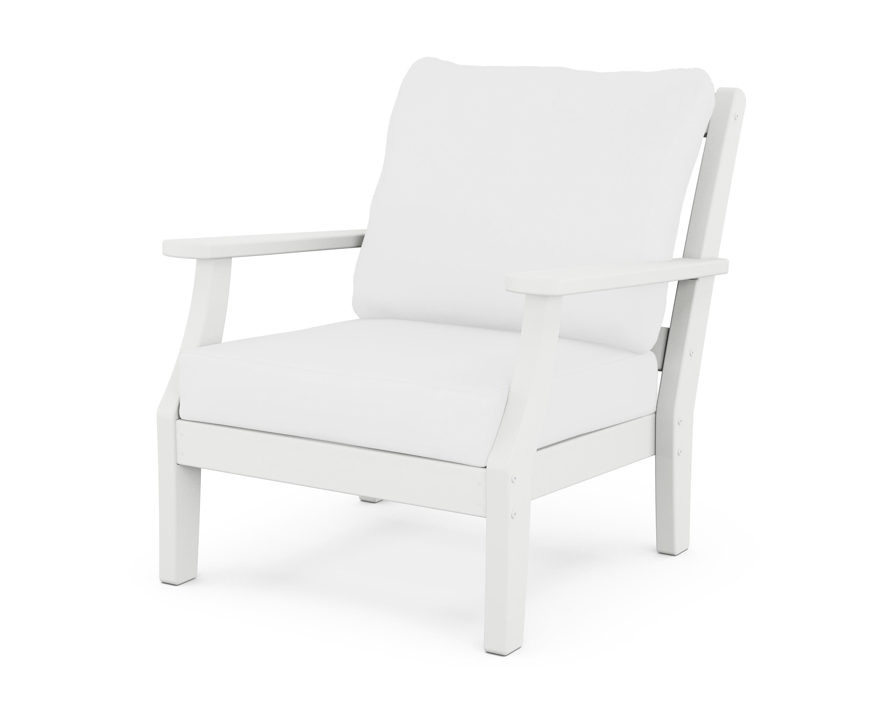 Martha Stewart by POLYWOOD® Chinoiserie Deep Seating Chair in White / Natural