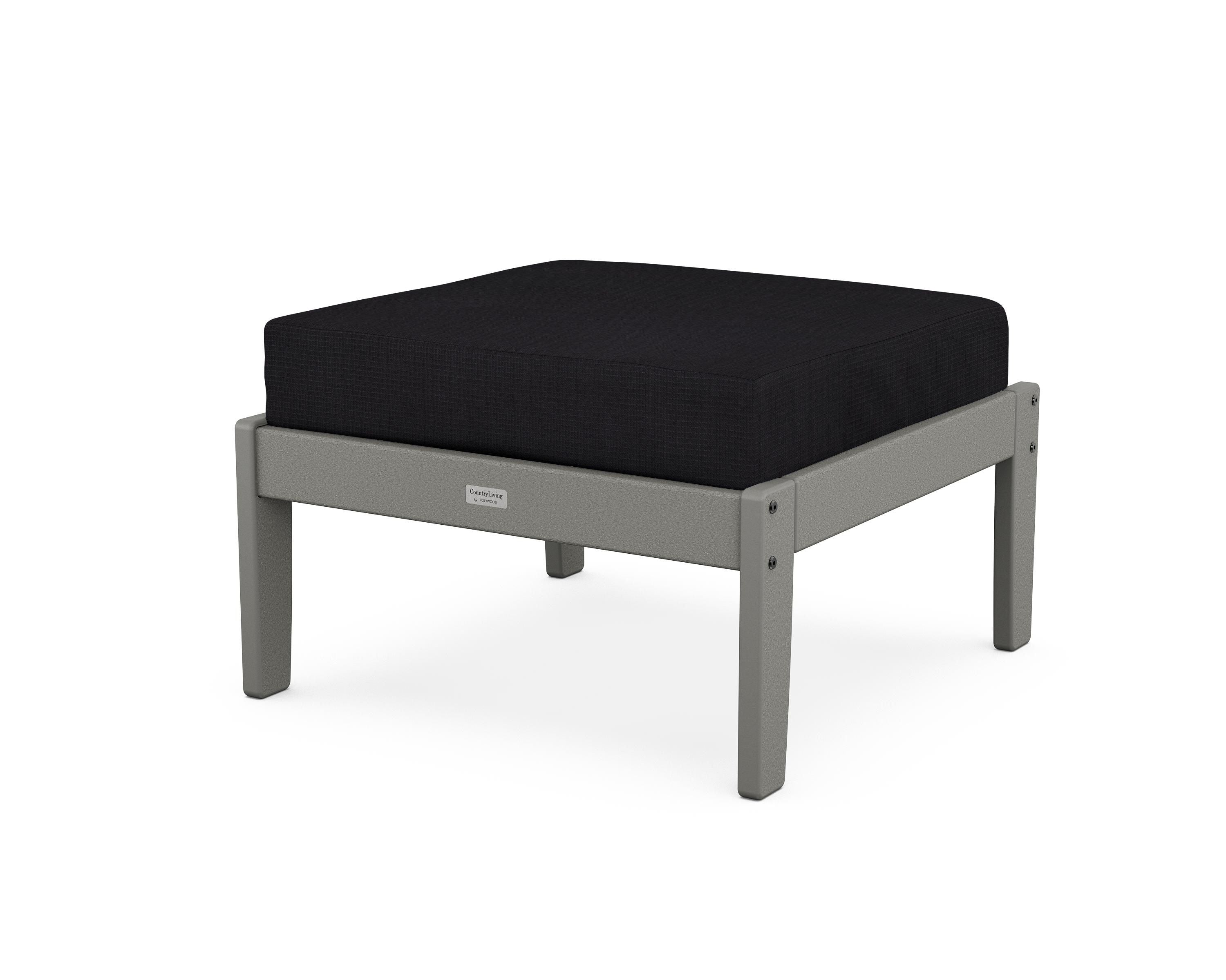 Country Living Cottage Deep Seating Ottoman in Slate Grey / Midnight Linen