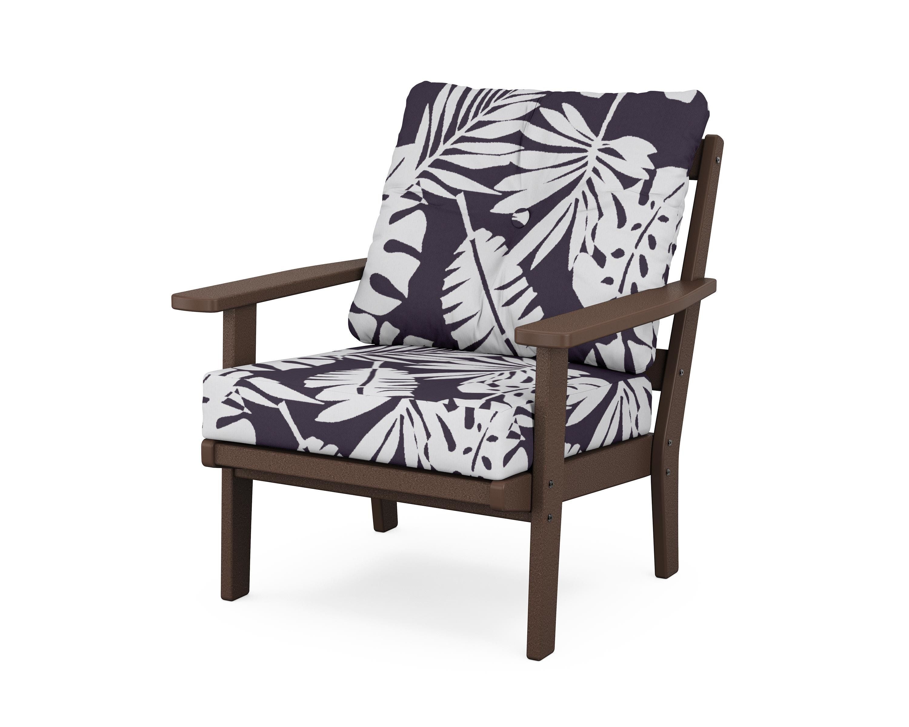 POLYWOOD® Oxford Deep Seating Chair in Mahogany / Leaf Navy