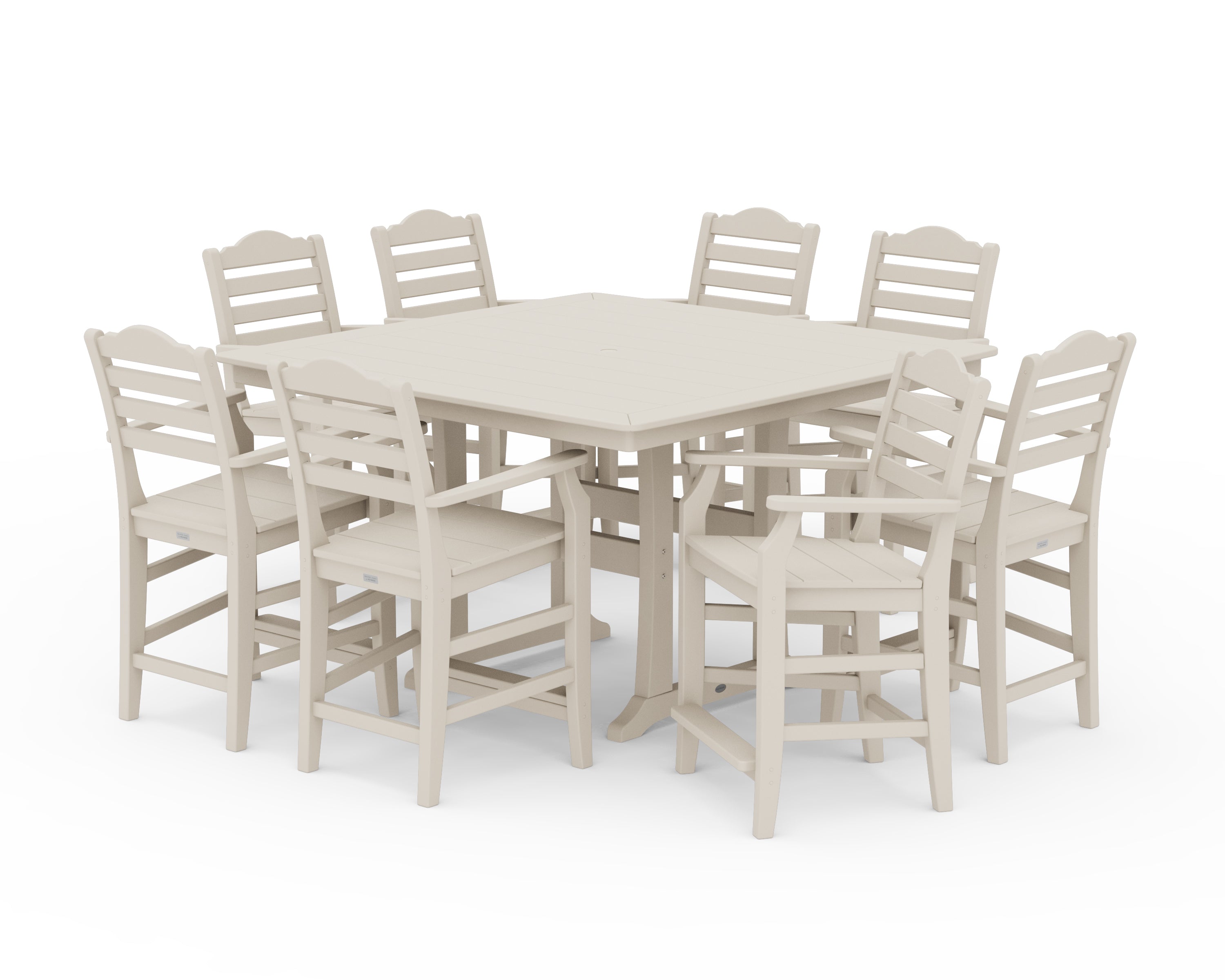 Draper James™ by POLYWOOD® Savannah 9-Piece Square Counter Set with Trestle Legs in Sand