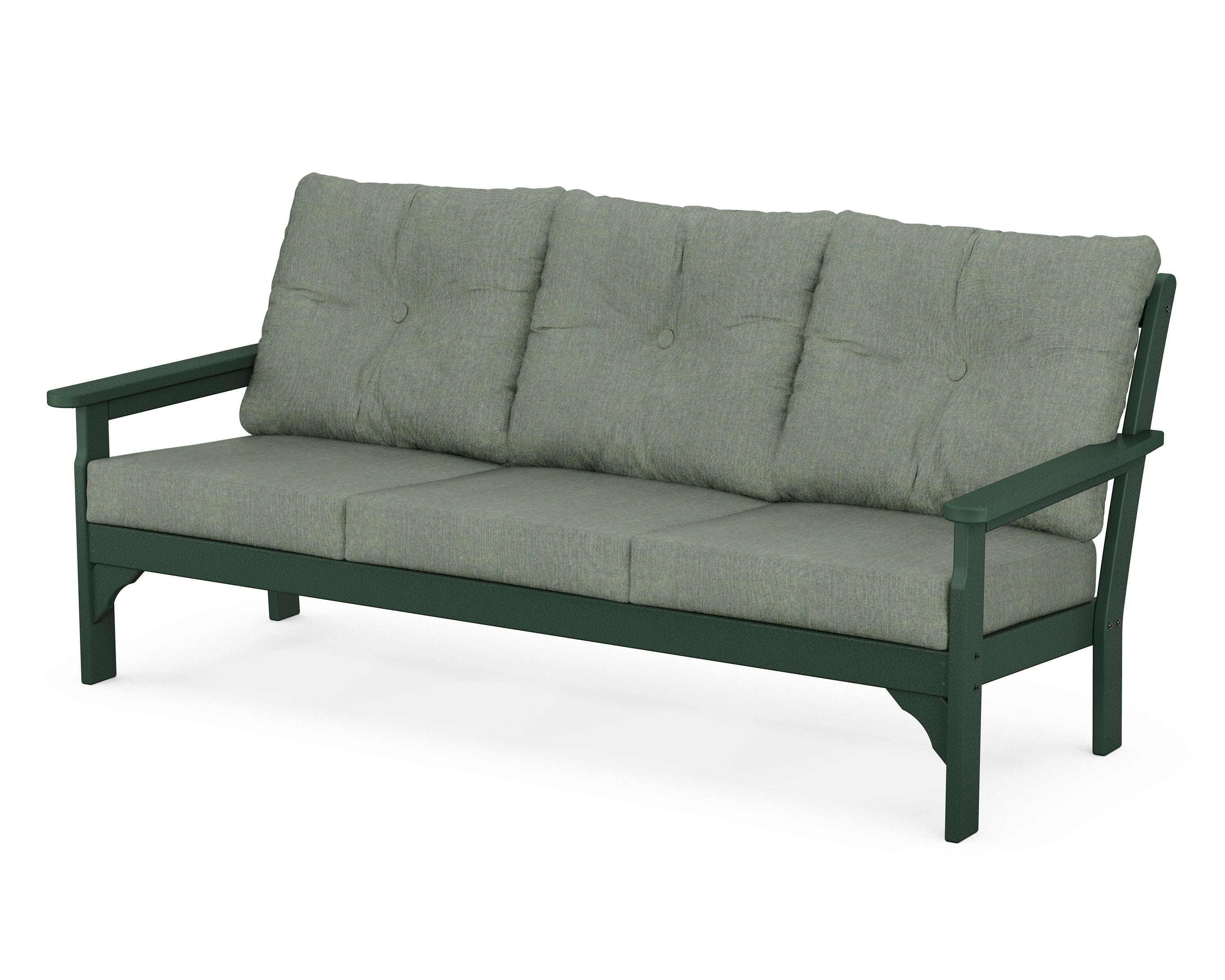 POLYWOOD® Vineyard Deep Seating Sofa in Green / Cast Sage