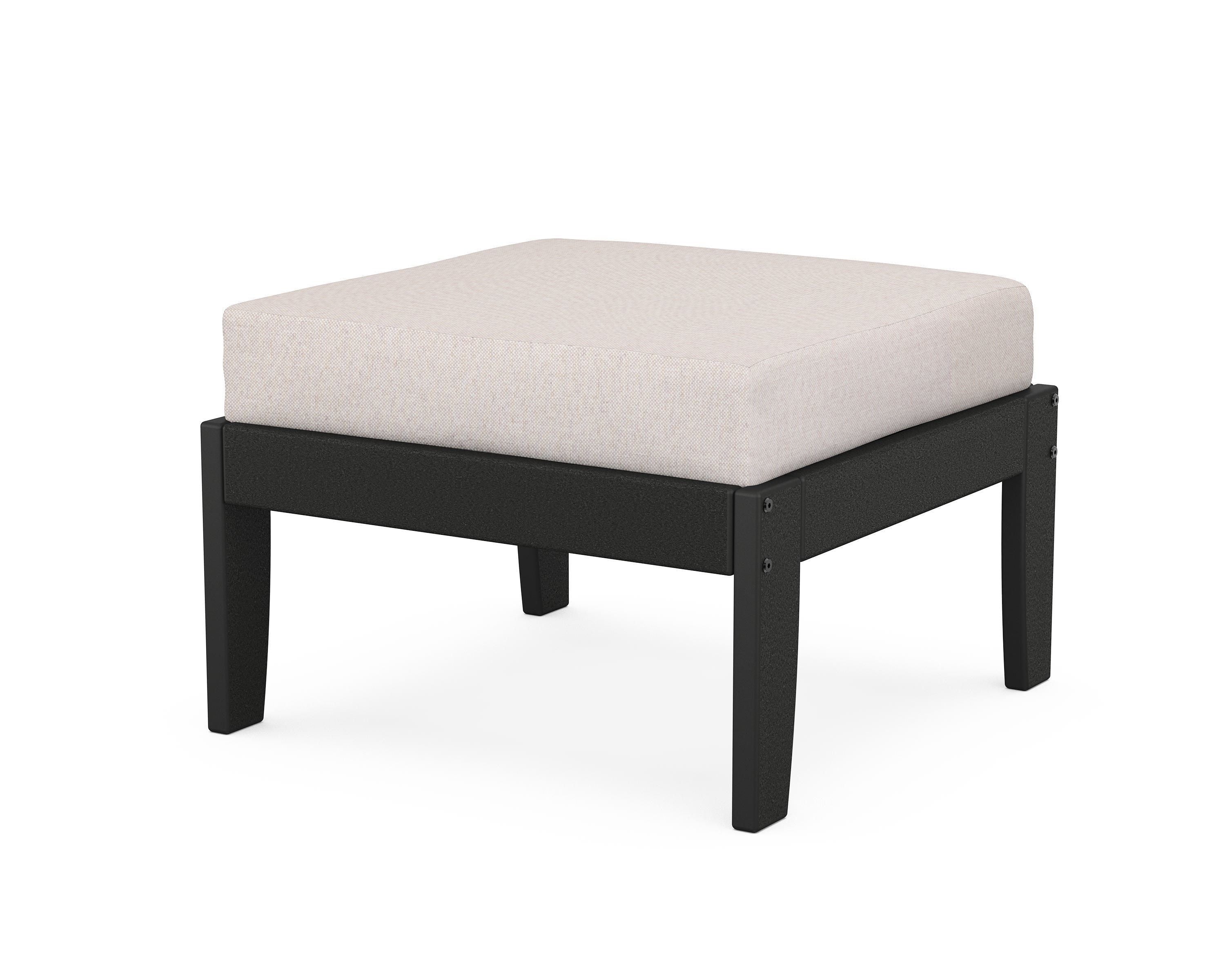 Unbranded Modular Ottoman - Classic in Black / Dune Burlap