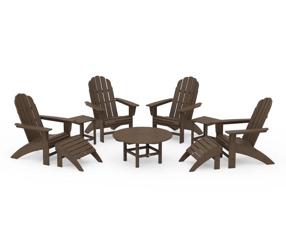Vineyard Curveback Adirondack Chair 9-Piece Conversation Set