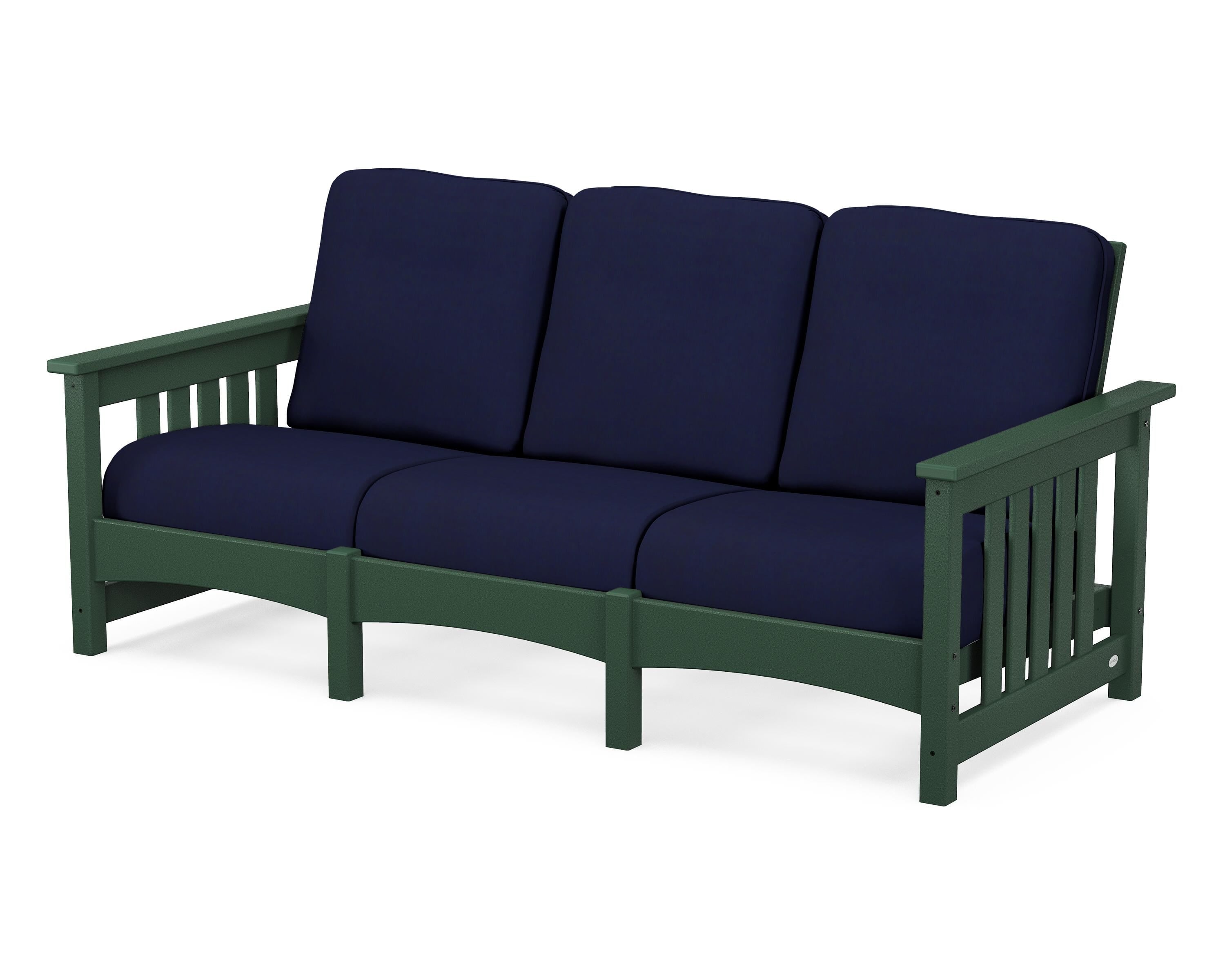POLYWOOD® Club Mission Sofa in Green / Navy