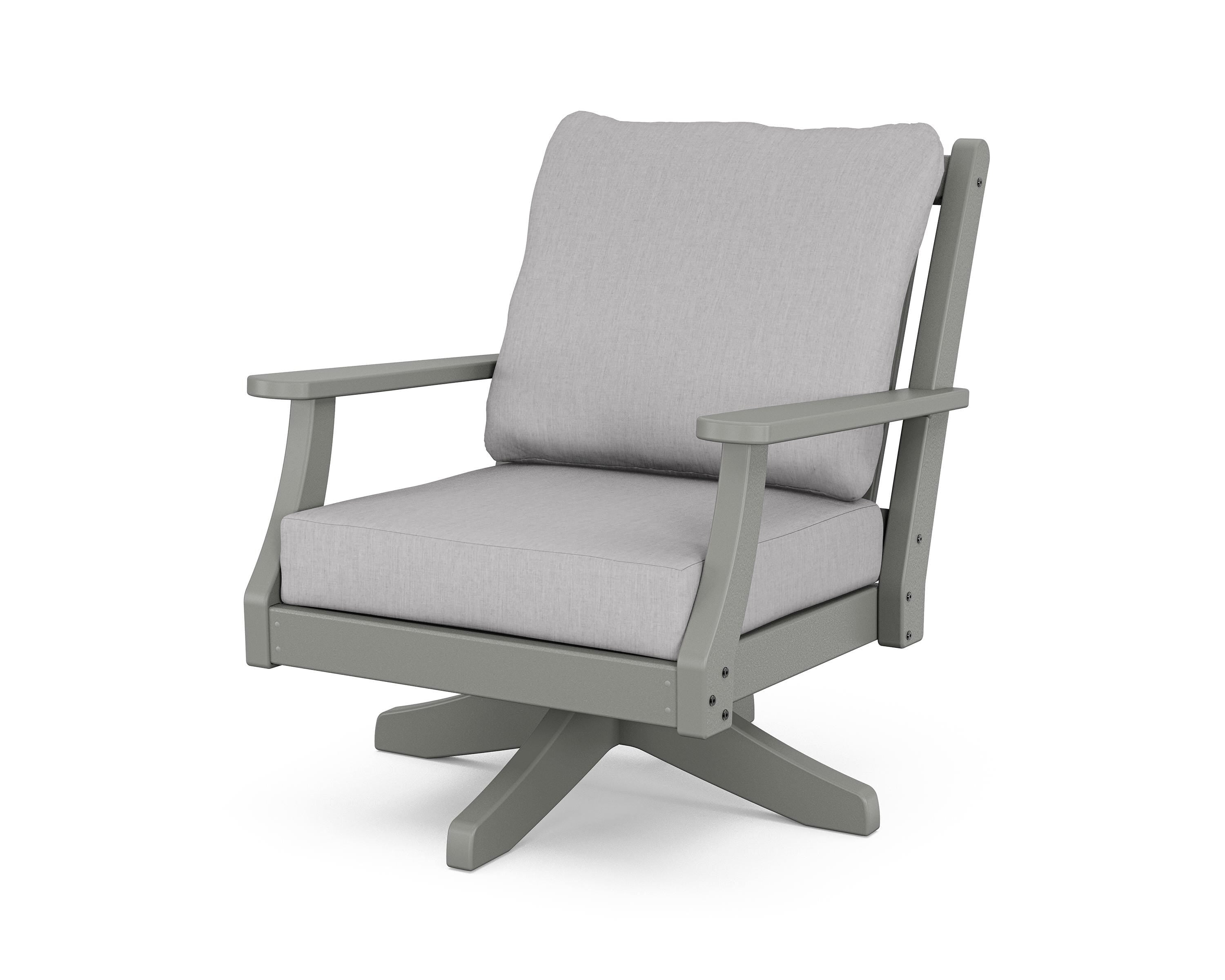 Country Living Wovendale Deep Seating Swivel Chair in Slate Grey / Granite