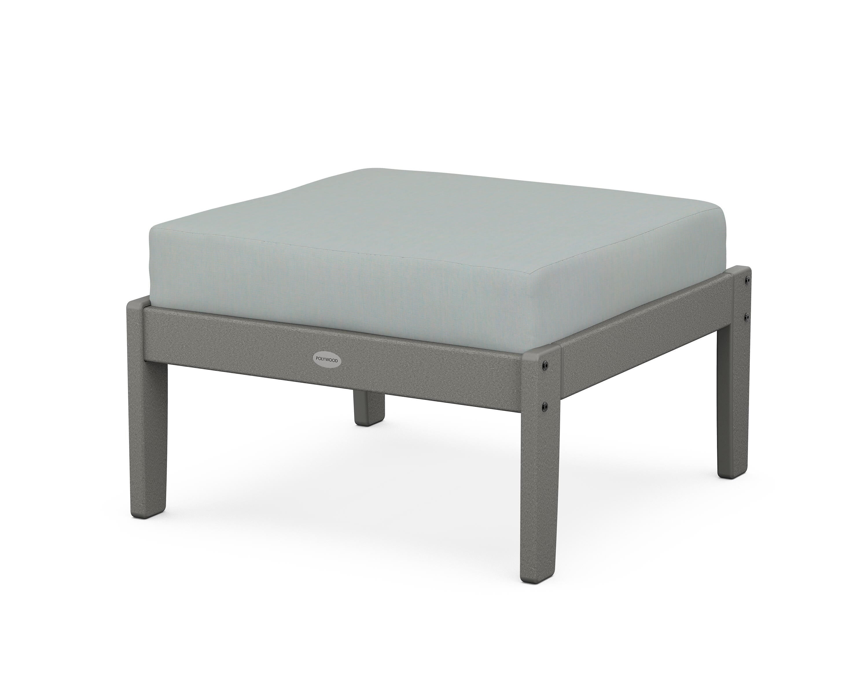 POLYWOOD® Braxton Deep Seating Ottoman in Slate Grey / Spa