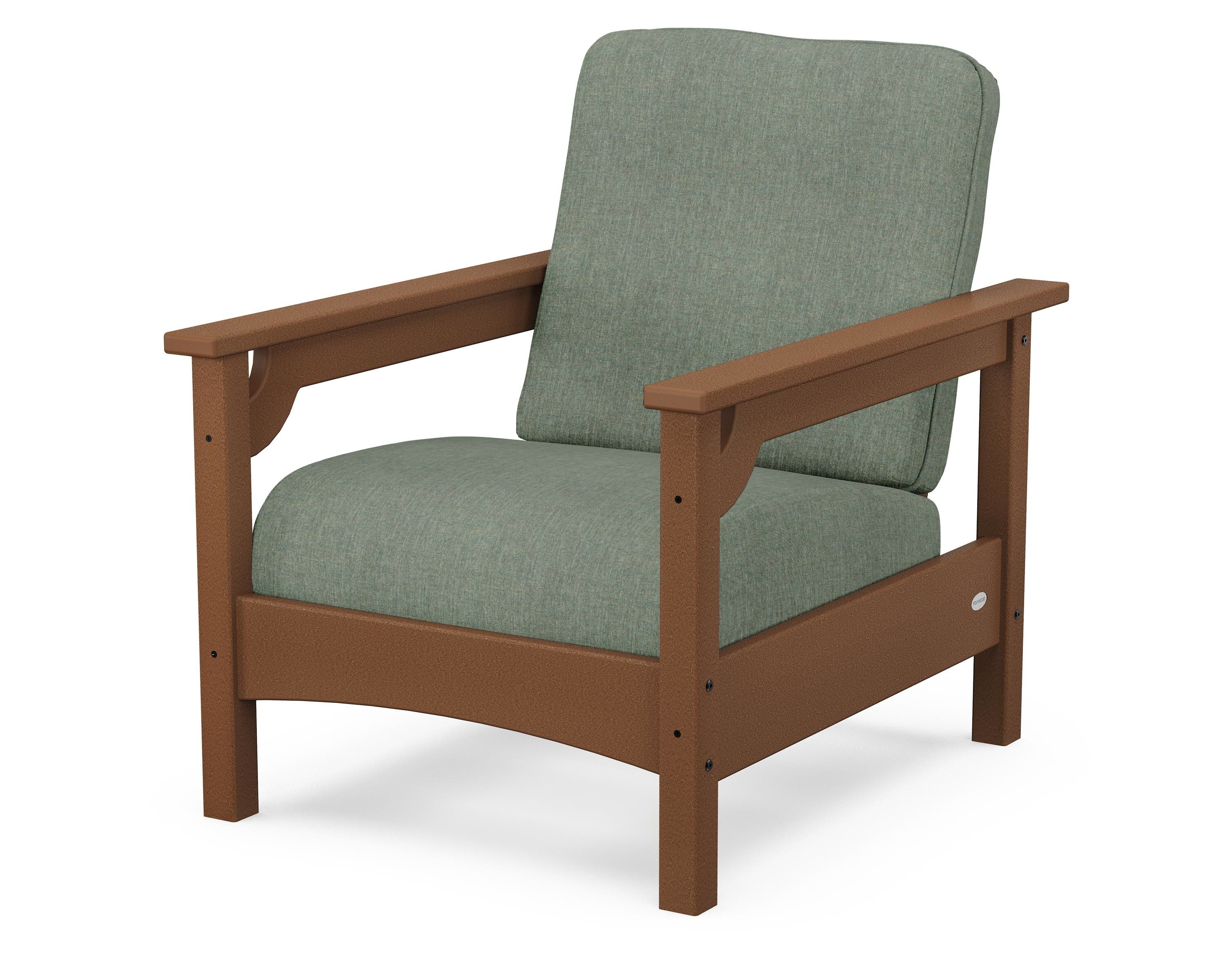 POLYWOOD® Club Chair in Teak / Cast Sage