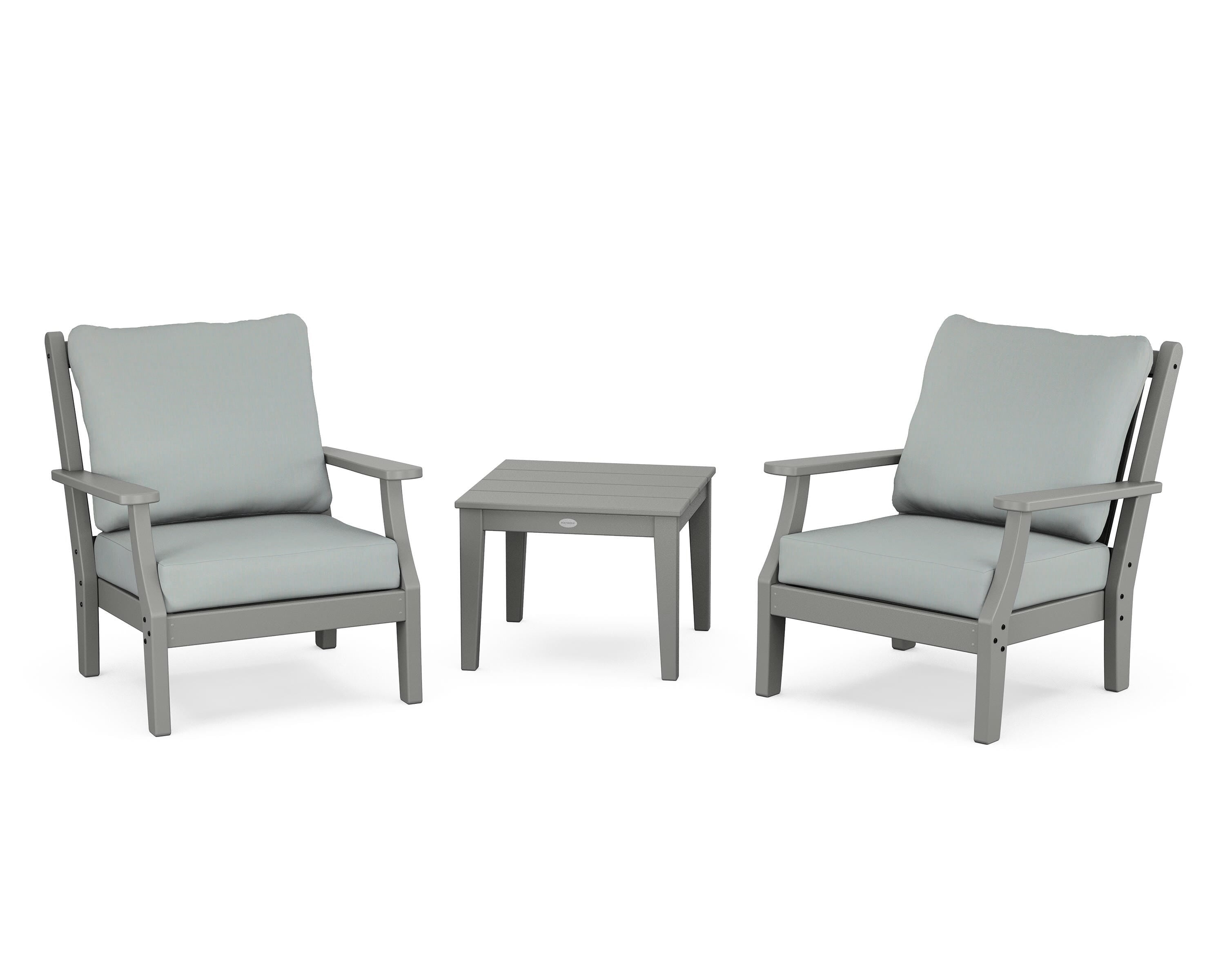 Country Living Wovendale 3-Piece Deep Seating Set in Slate Grey / Spa