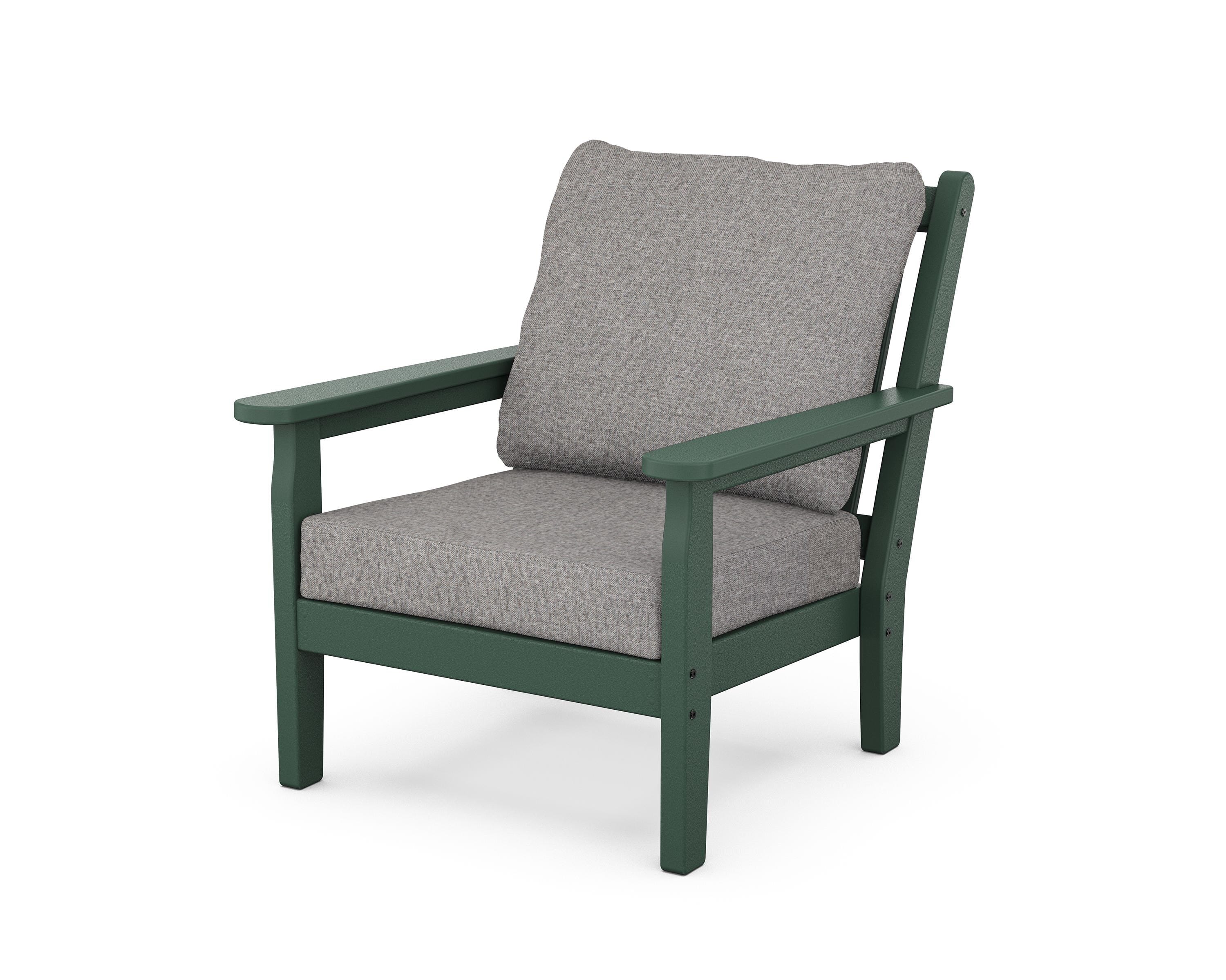 POLYWOOD® Chippendale Deep Seating Chair in Green / Grey Mist