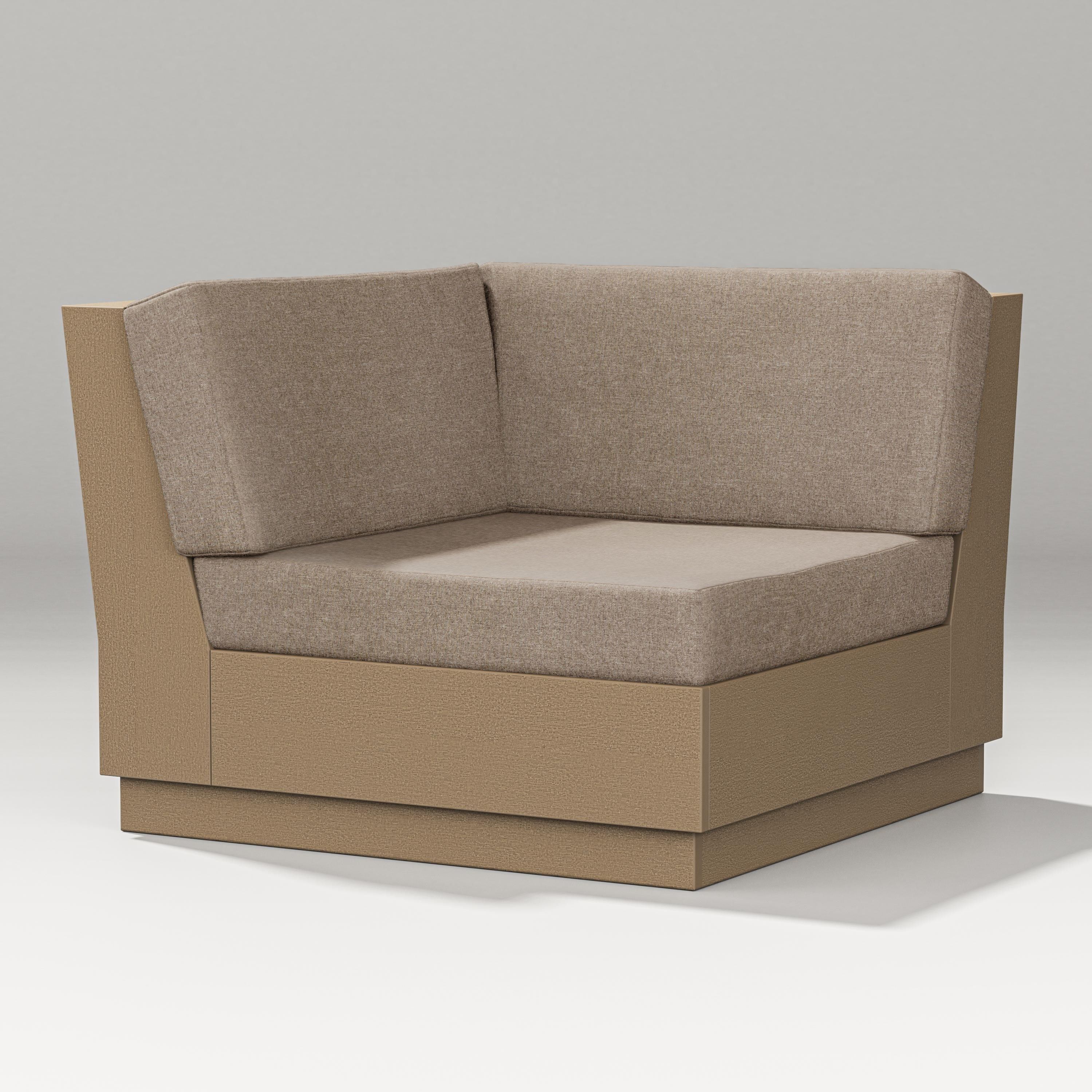PW Designer Series Elevate Modular Corner Chair in Vintage Sahara / Spiced Burlap