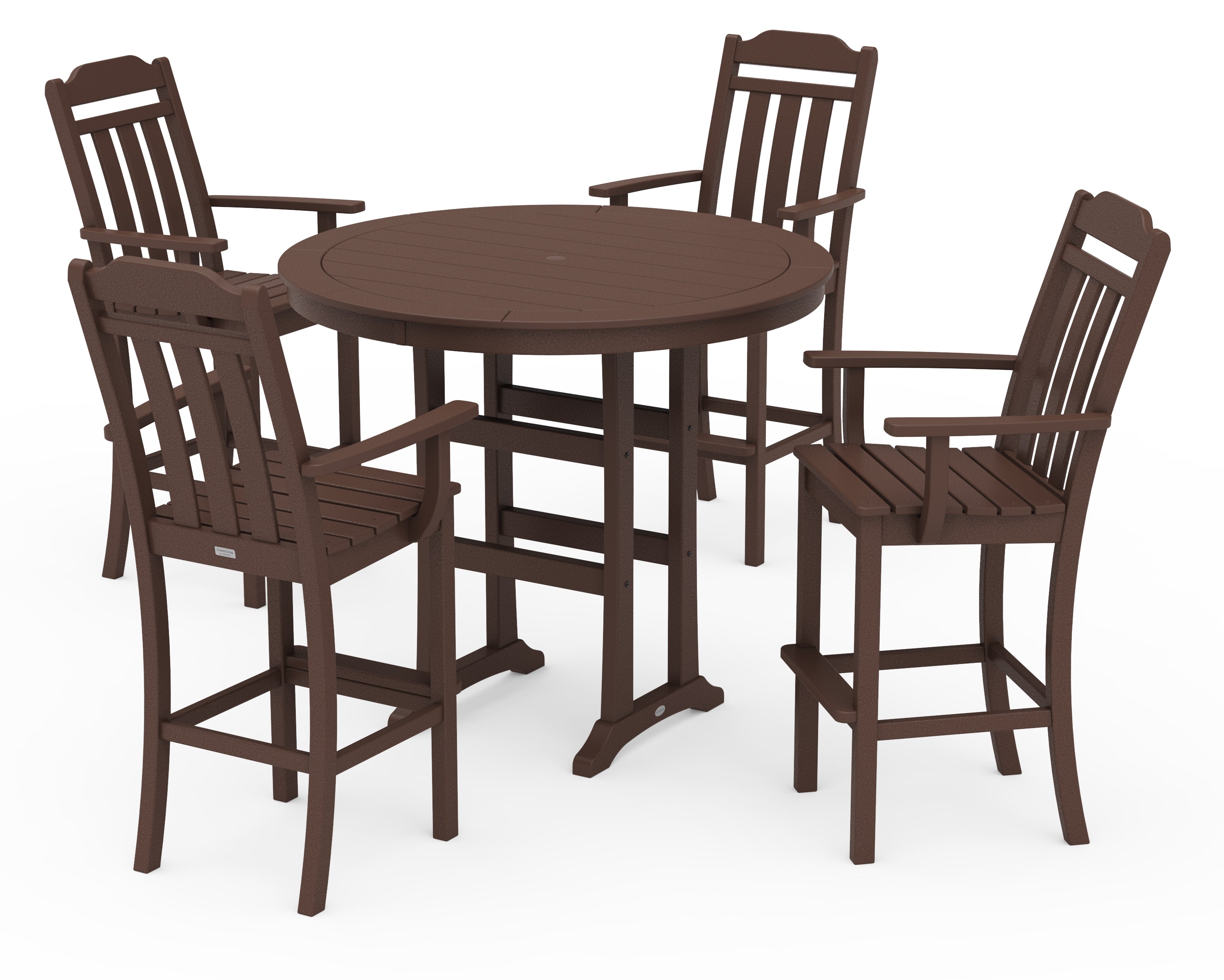 Country Living Cottage 5-Piece Round Bar Set in Mahogany