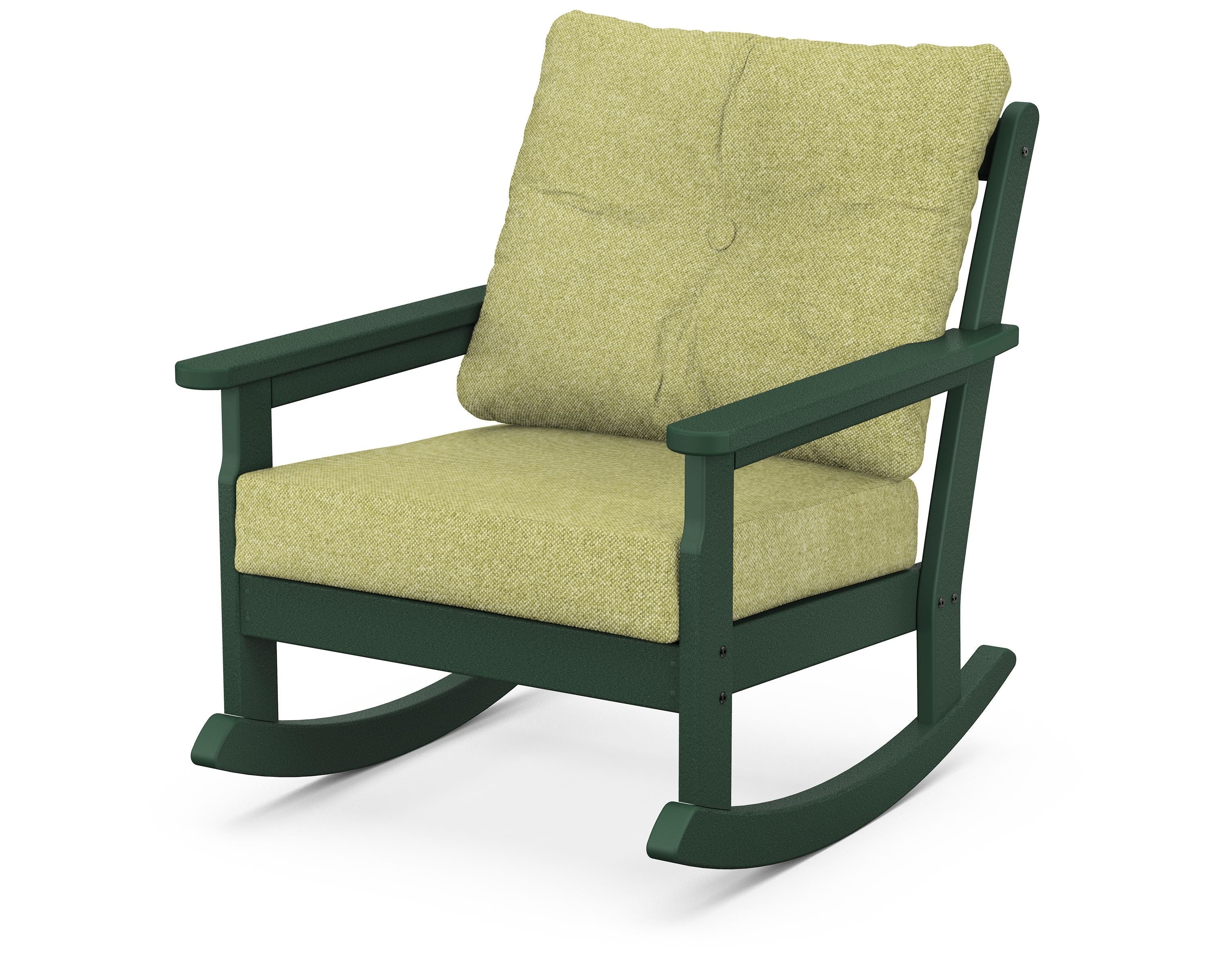 POLYWOOD® Vineyard Deep Seating Rocking Chair in Green / Chartreuse Boucle