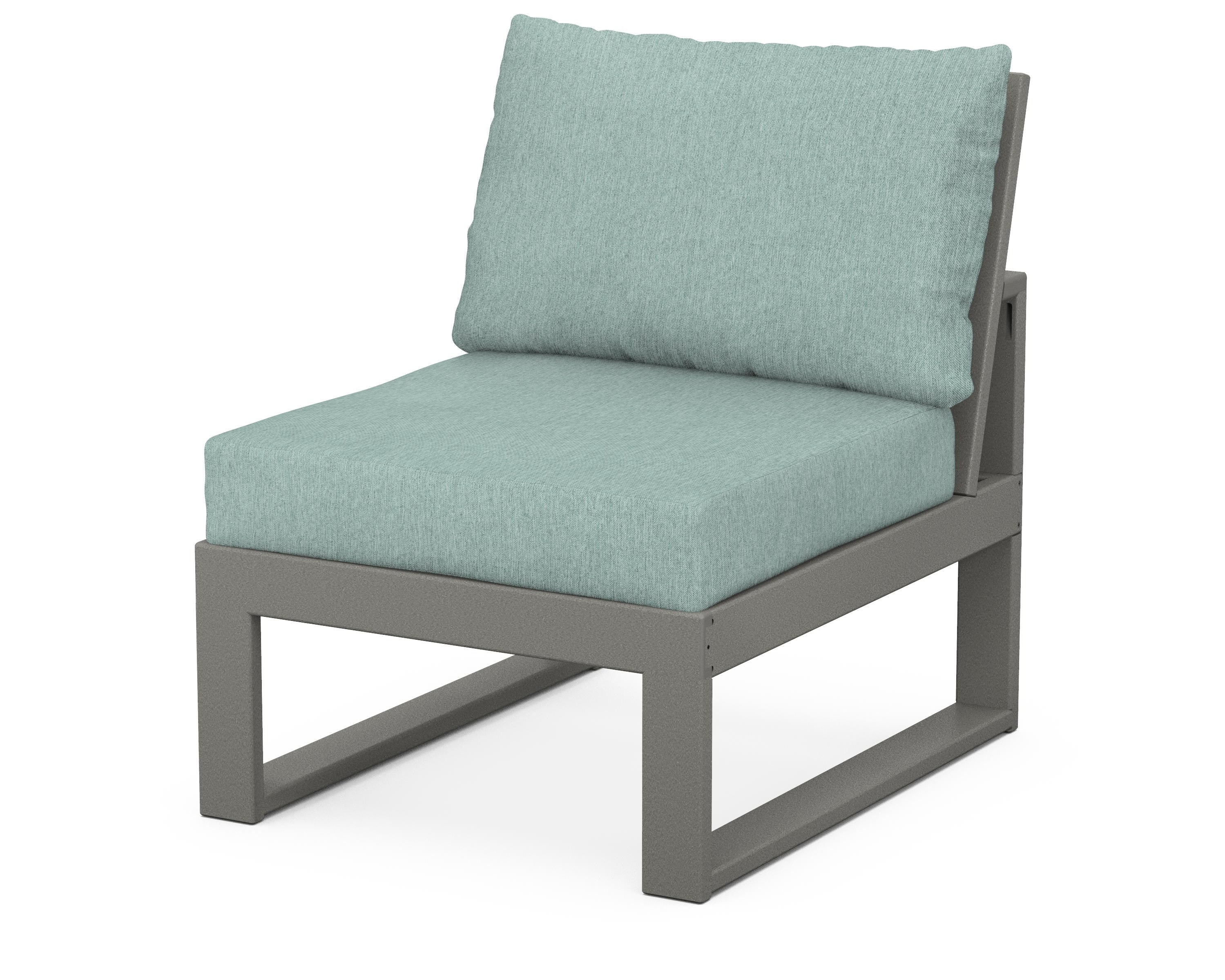Unbranded Modular Armless Chair in Slate Grey / Glacier Spa
