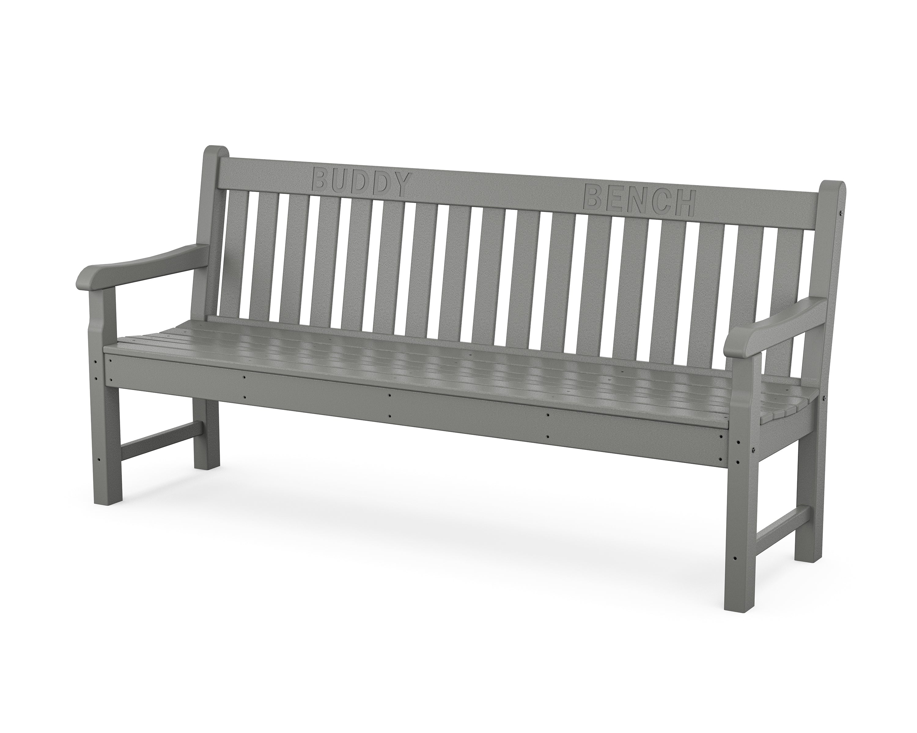POLYWOOD® 72" Buddy Bench in Slate Grey