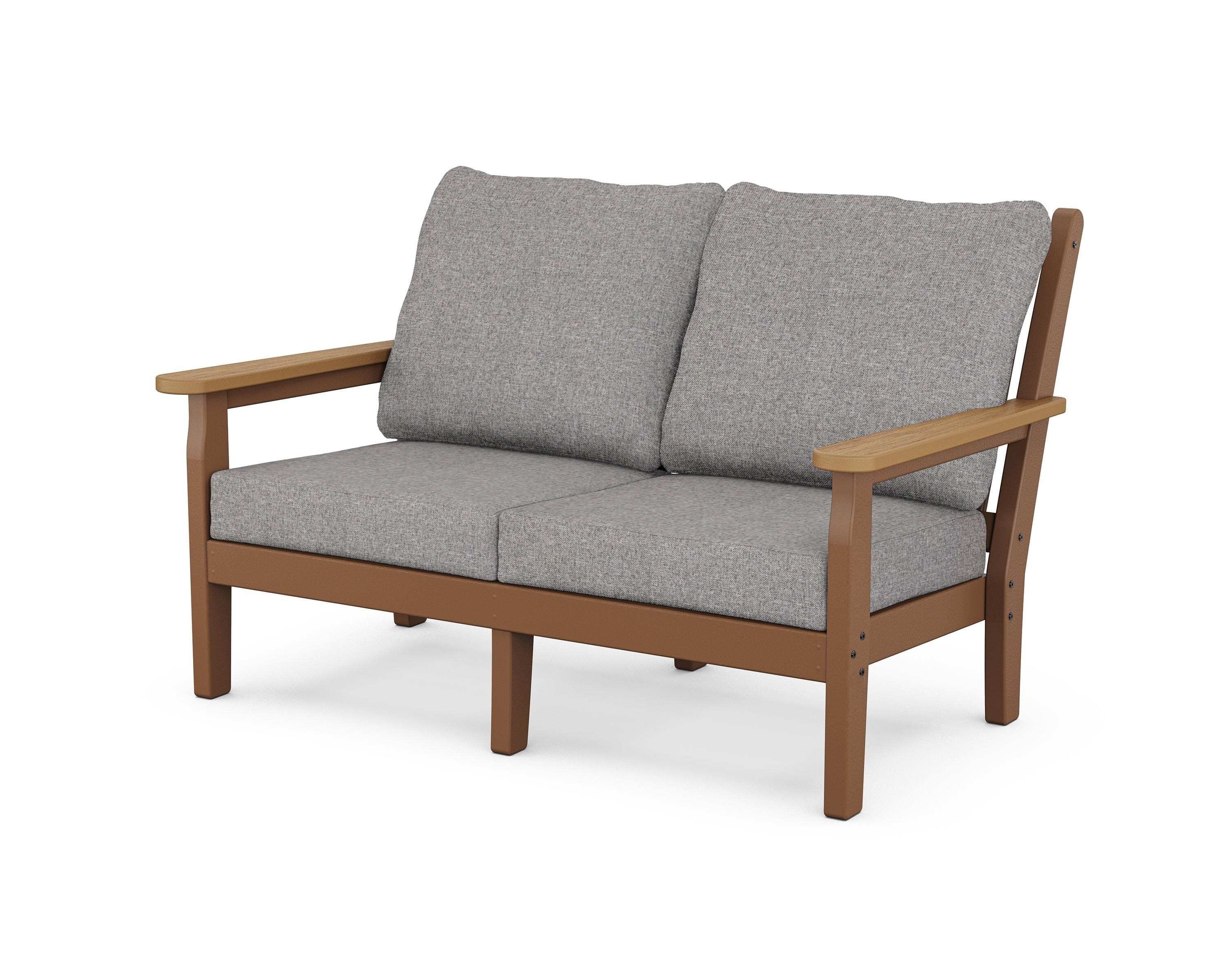 POLYWOOD® Chippendale Deep Seating Loveseat in Teak / Natural / Grey Mist