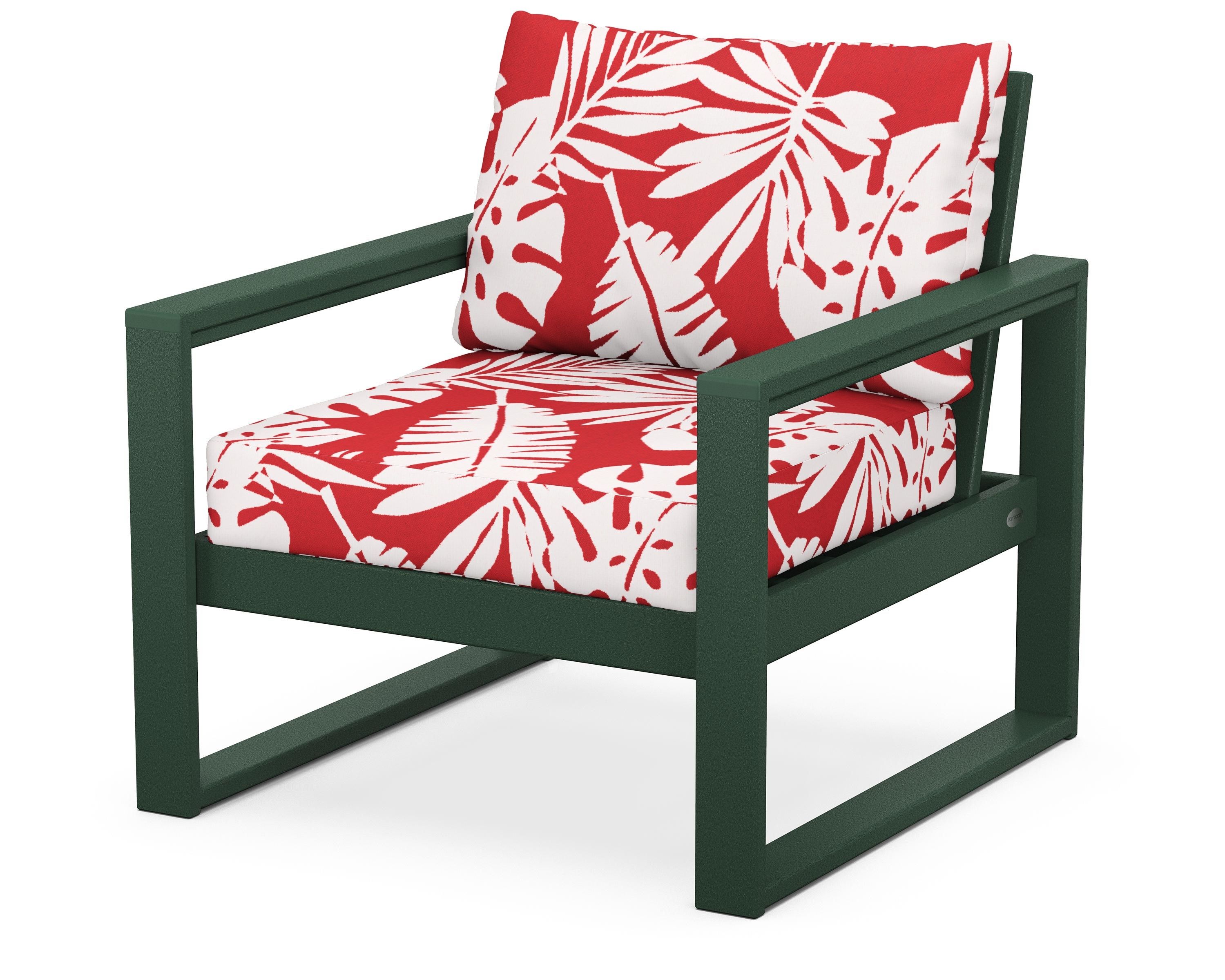 POLYWOOD® EDGE Club Chair in Green / Leaf Crimson