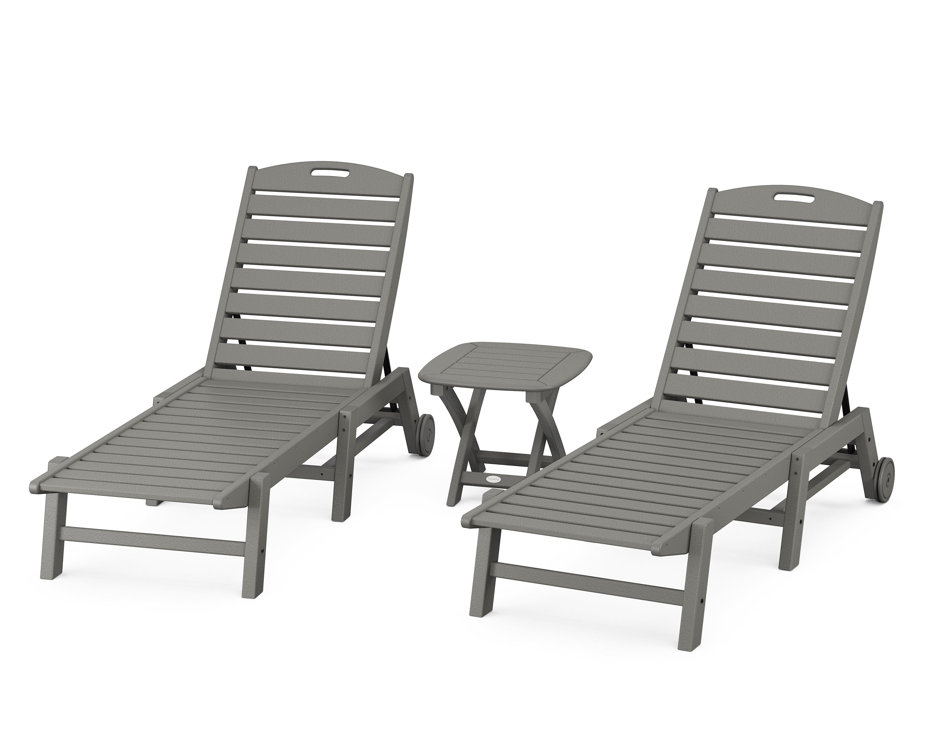 POLYWOOD® Nautical 3-Piece Chaise Set in Slate Grey