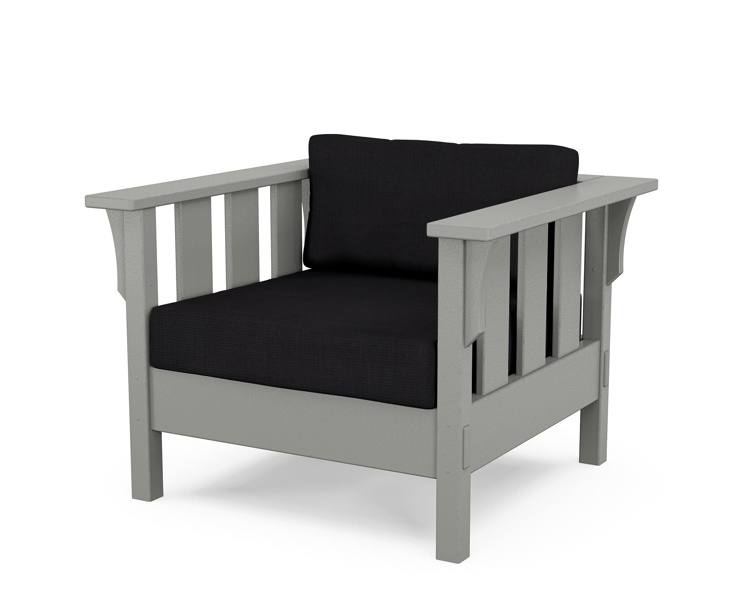 Martha Stewart by POLYWOOD® Acadia Deep Seating Chair in Slate Grey / Midnight Linen