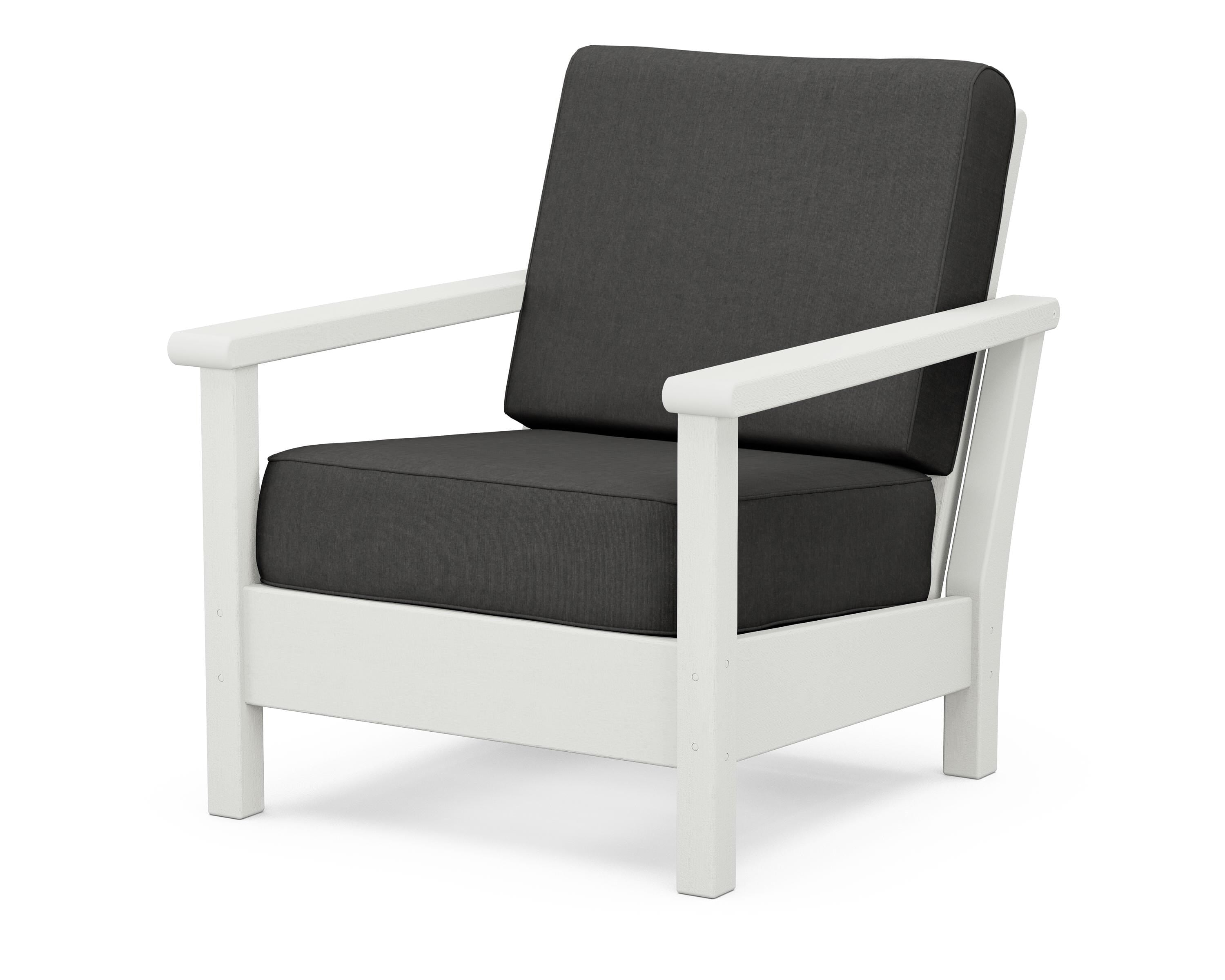 POLYWOOD® Harbour Deep Seating Chair in Vintage White / Spectrum Carbon