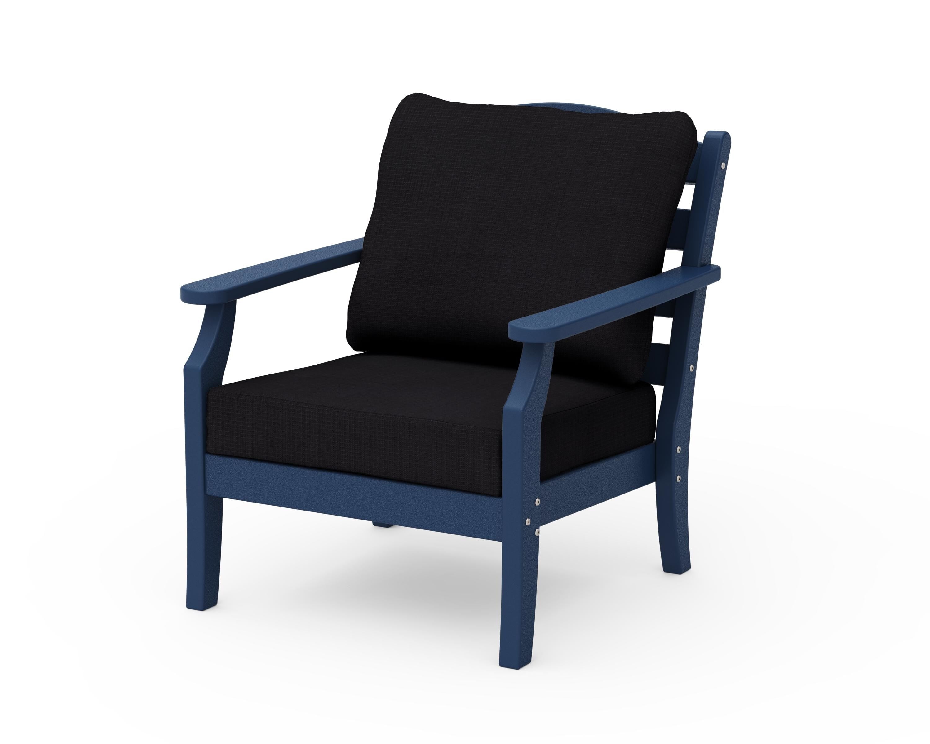 Draper James™ by POLYWOOD® Savannah Deep Seating Chair in Navy / Midnight Linen