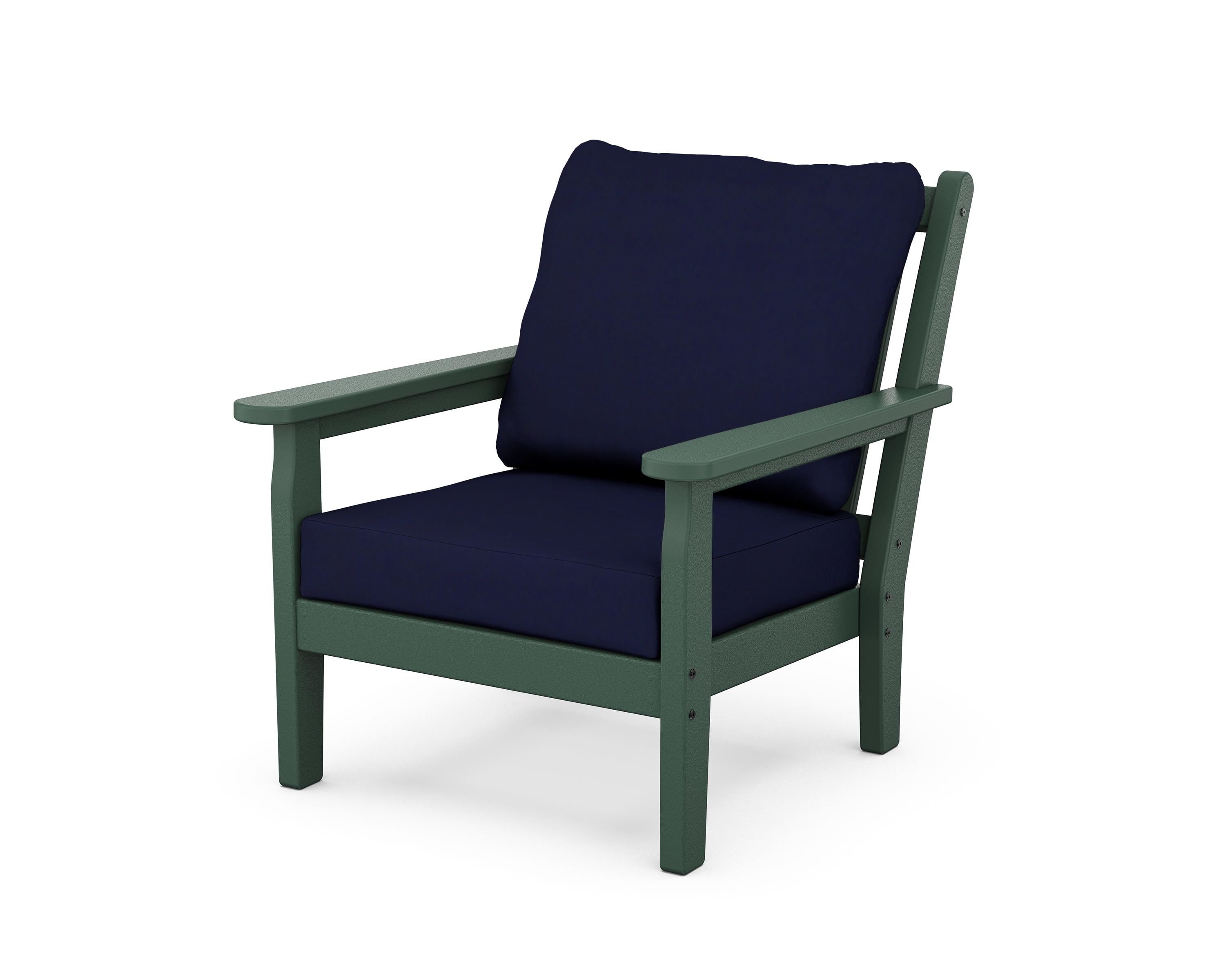 POLYWOOD® Chippendale Deep Seating Chair in Green / Navy