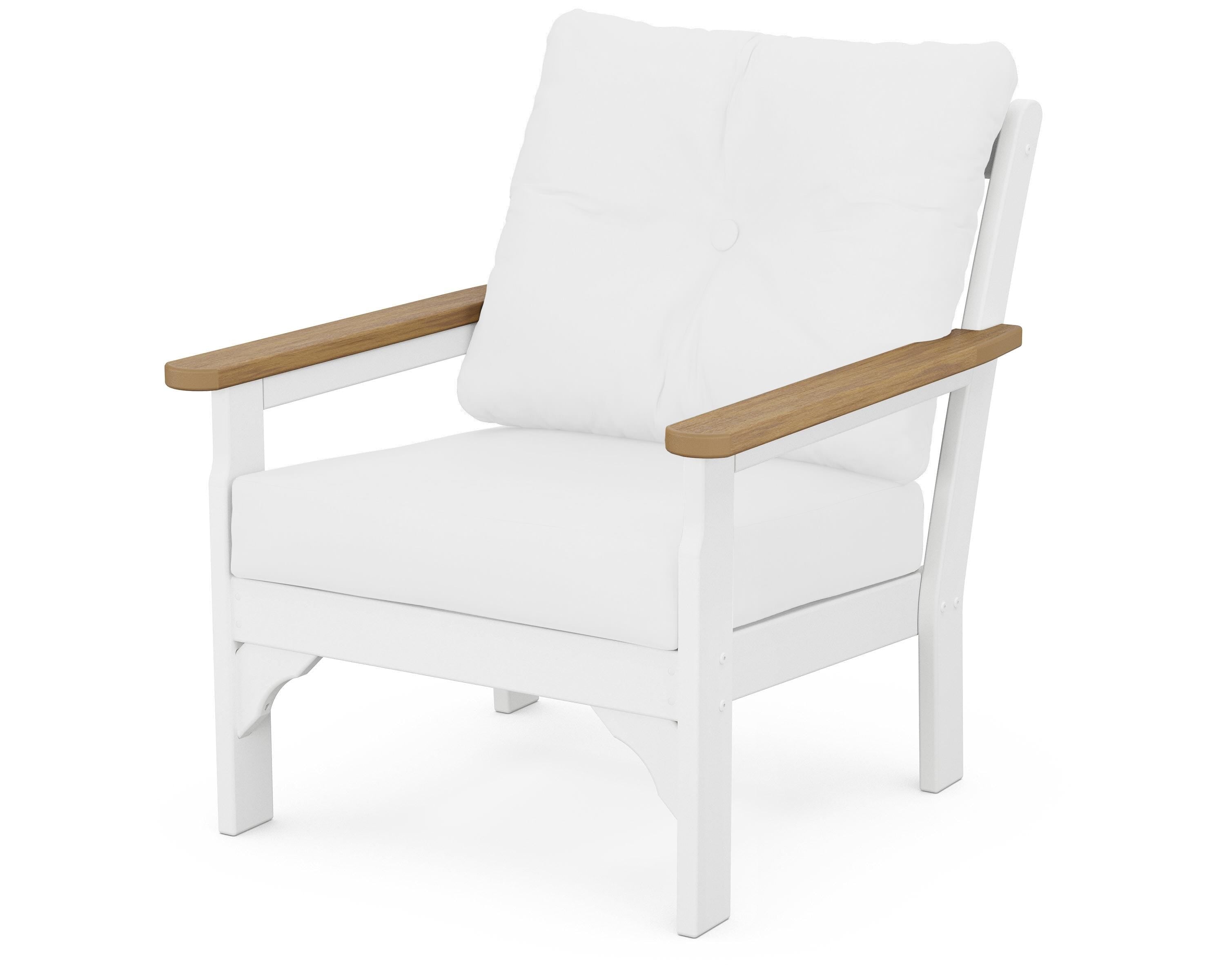 POLYWOOD® Vineyard Deep Seating Chair in White / Natural / Natural