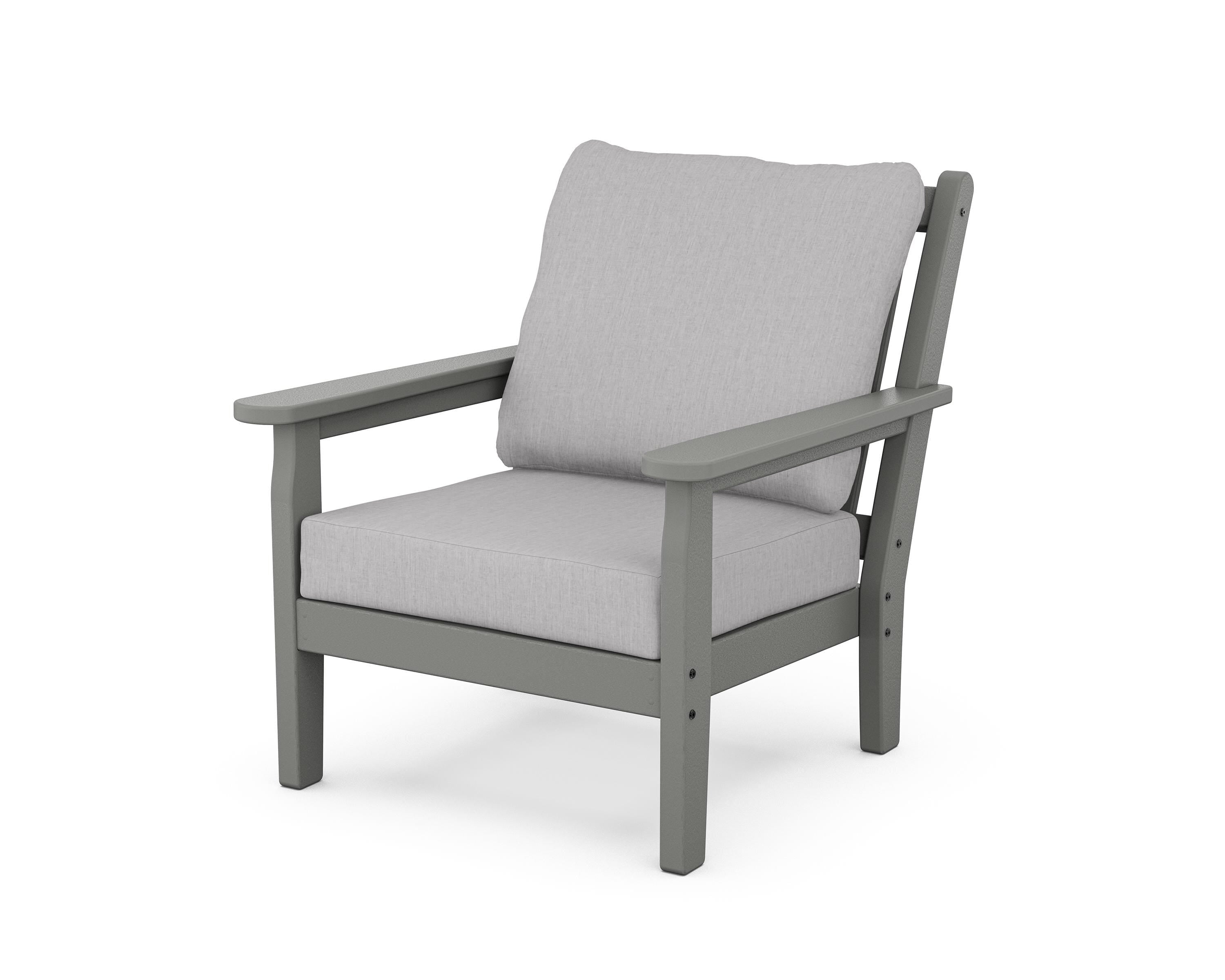 POLYWOOD® Chippendale Deep Seating Chair in Slate Grey / Granite