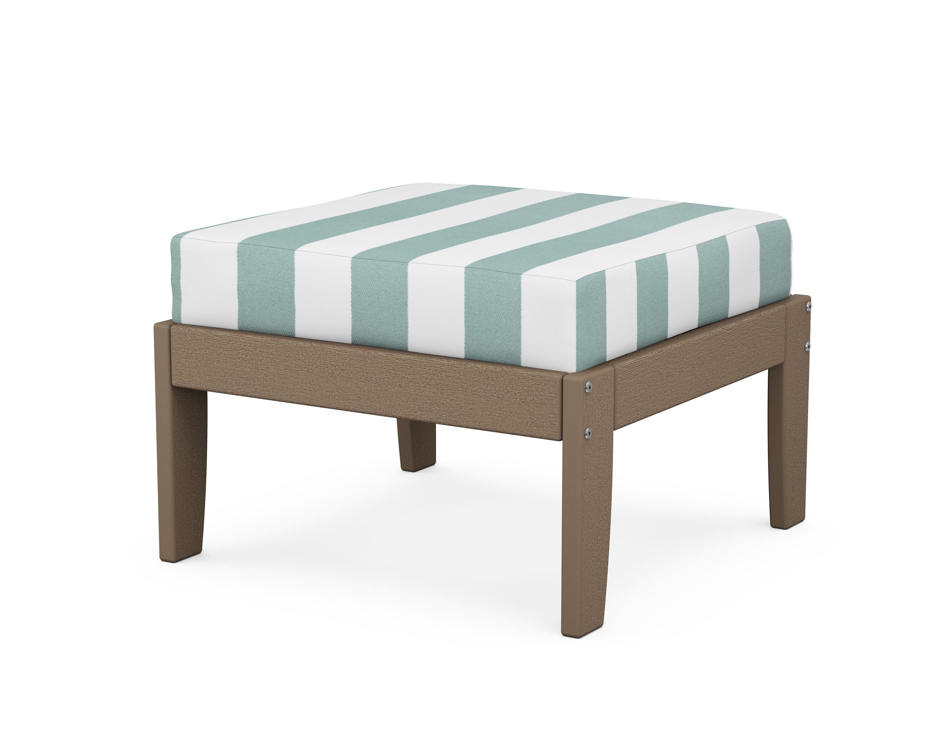 Unbranded Modular Ottoman - Classic in Vintage Sahara / Cabana Stripe Glacier Spa