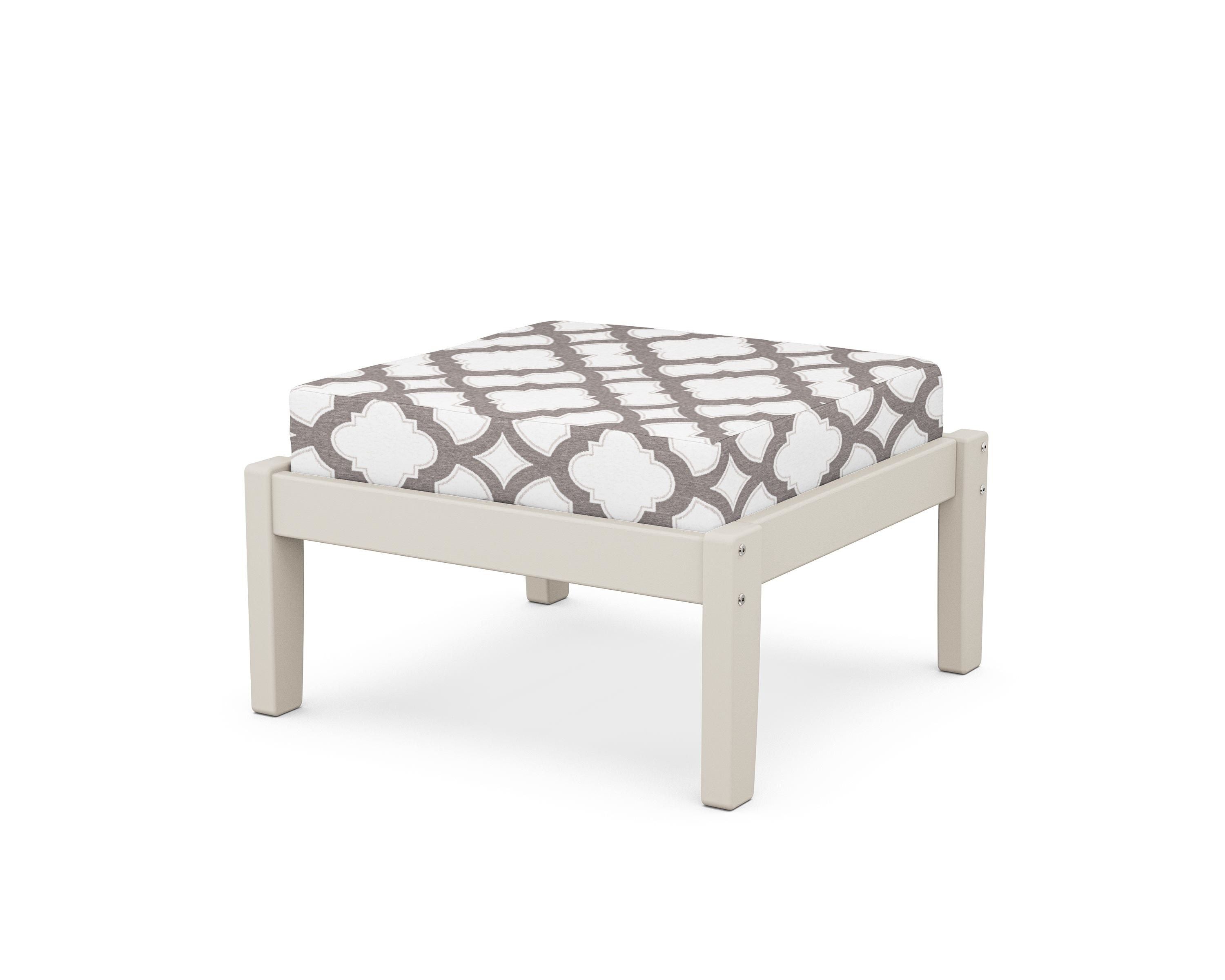 Unbranded Deep Seating Ottoman in Sand / Trellis Grey Mist