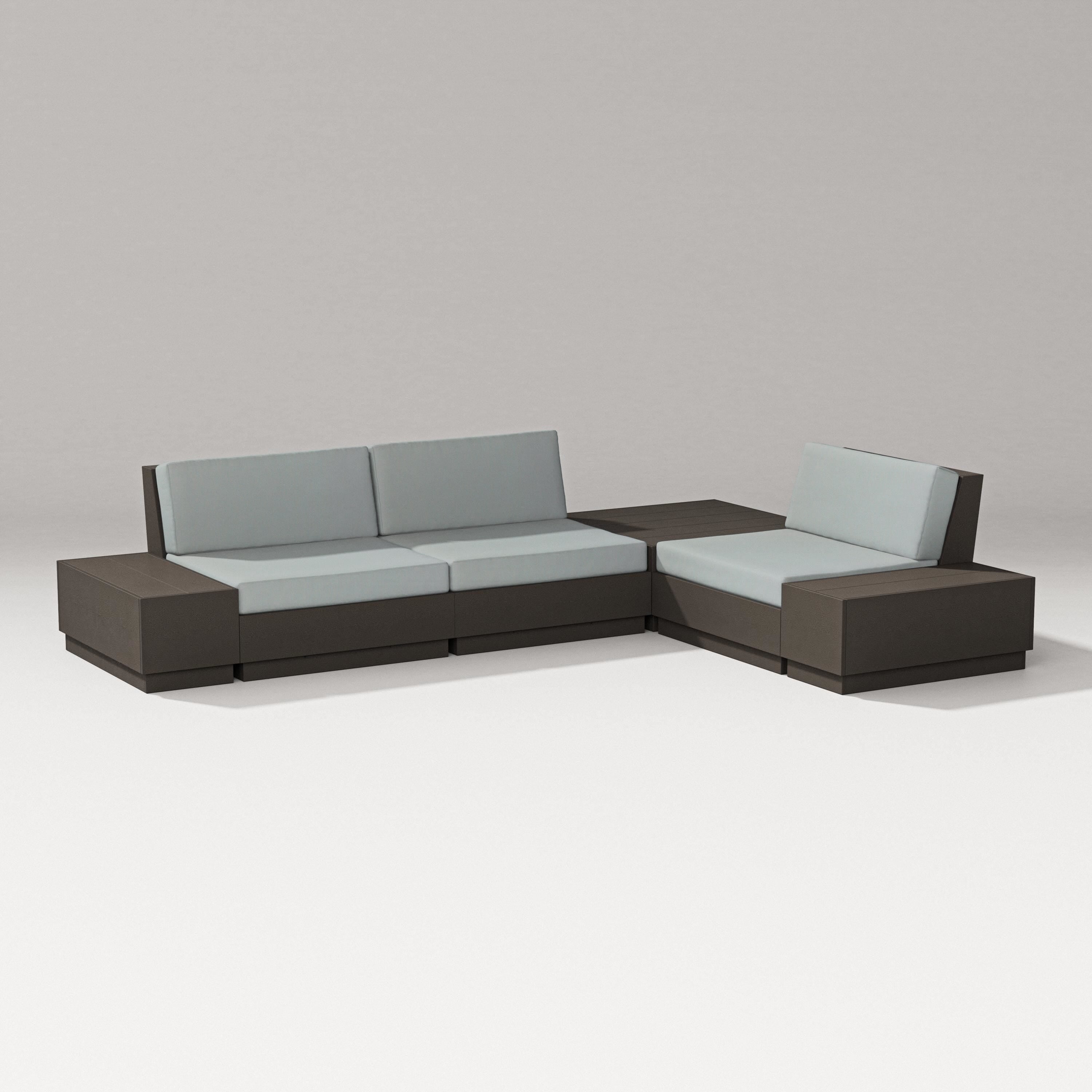 PW Designer Series Elevate 6-Piece Corner Sectional in Vintage Coffee / Spa