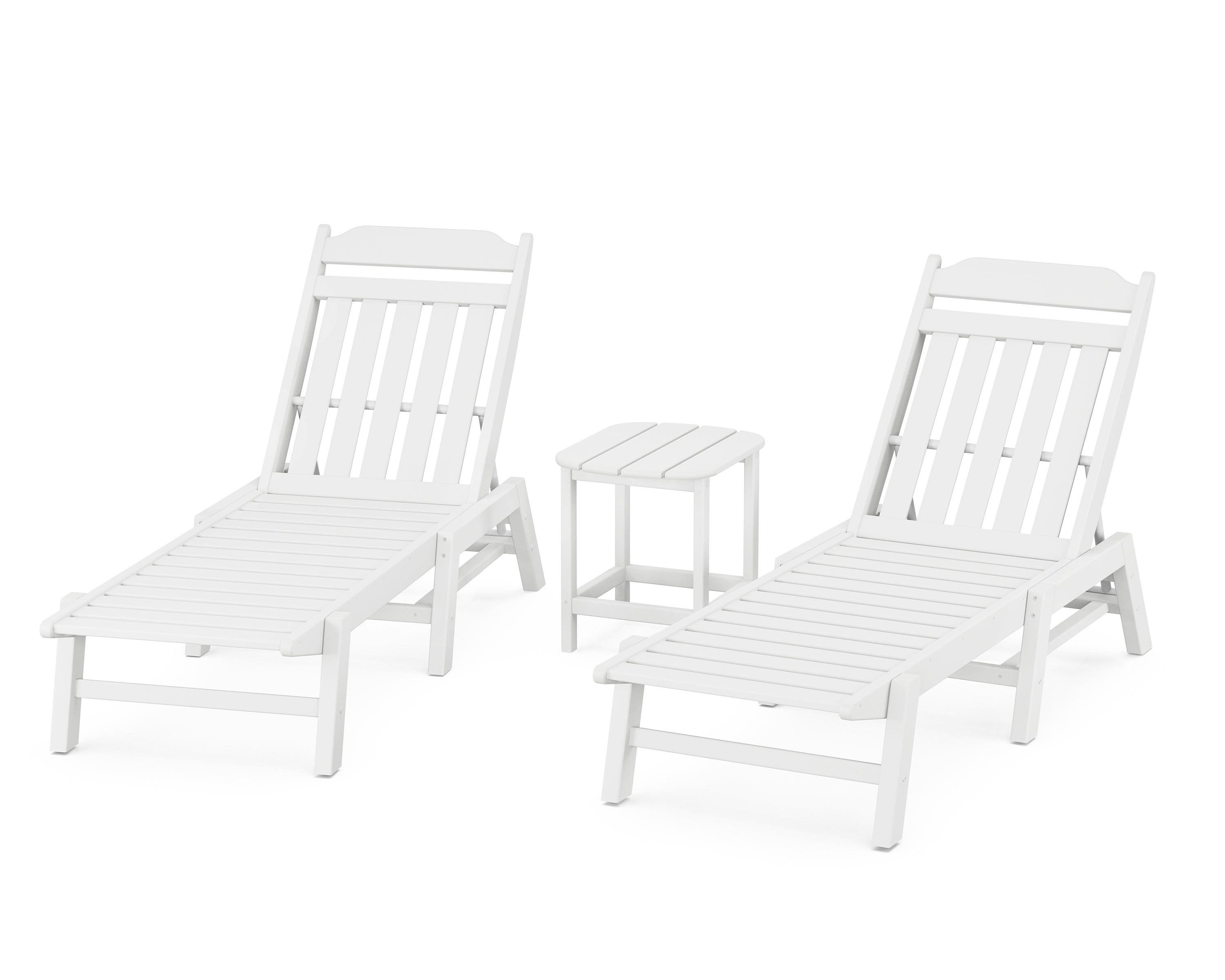 Country Living Cottage 3-Piece Chaise Set in White